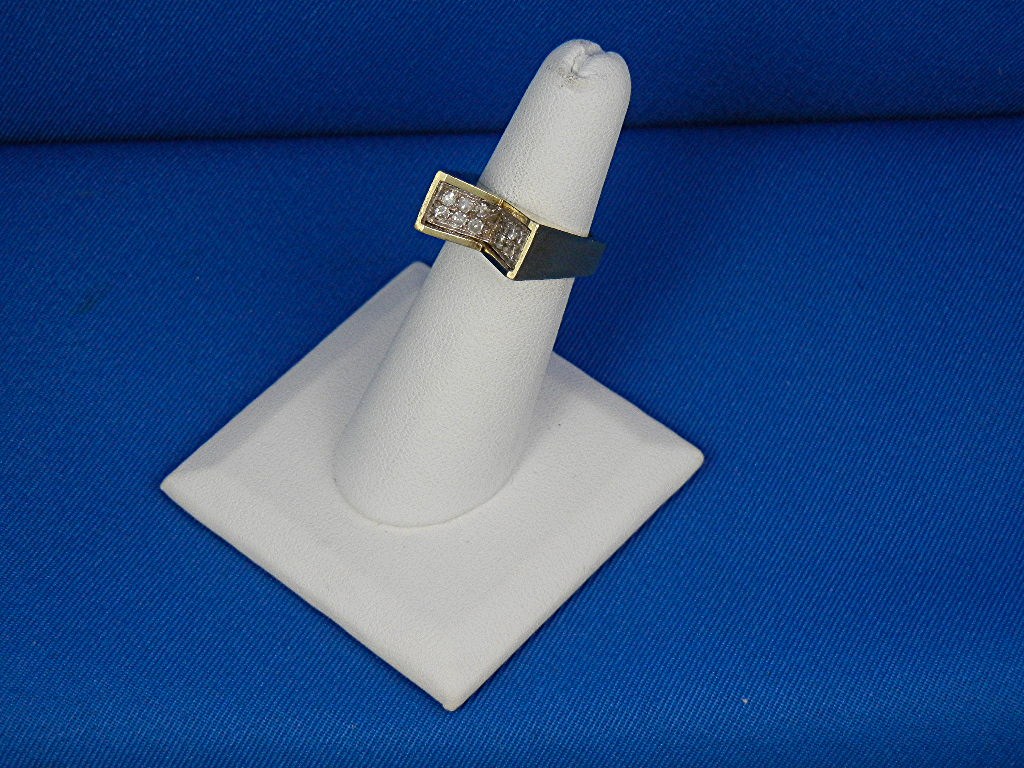 14K Gold with Diamonds Ring Signed ML