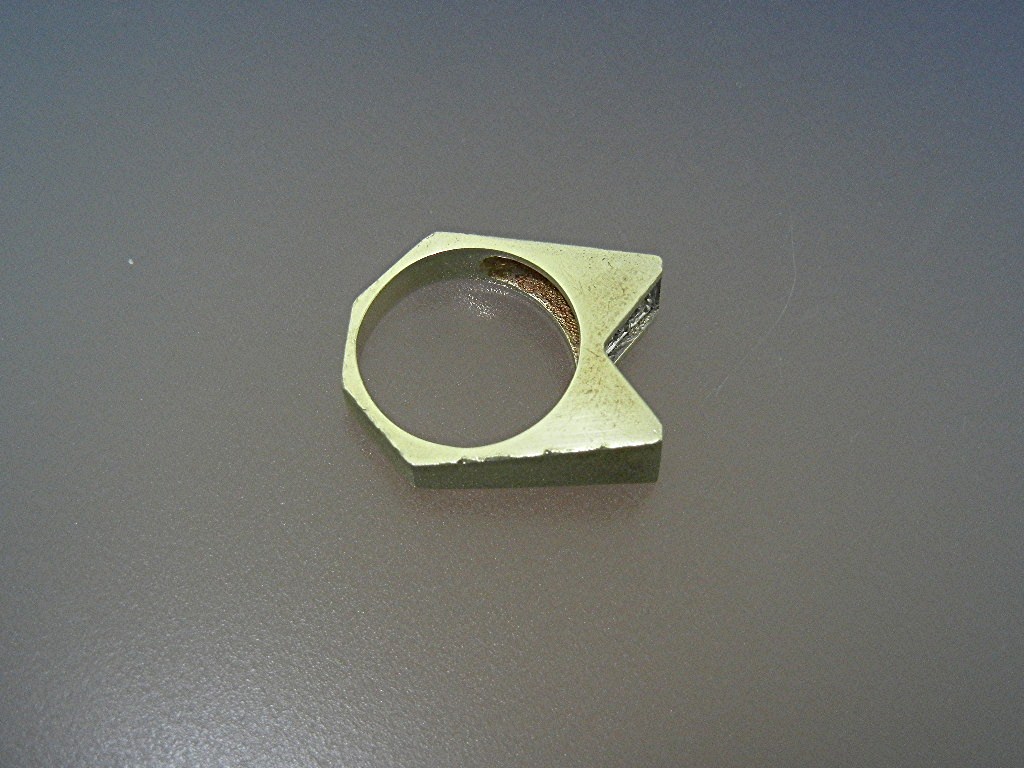 14K Gold with Diamonds Ring Signed ML