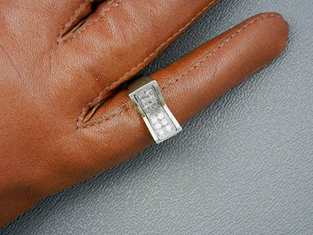 14K Gold with Diamonds Ring Signed ML