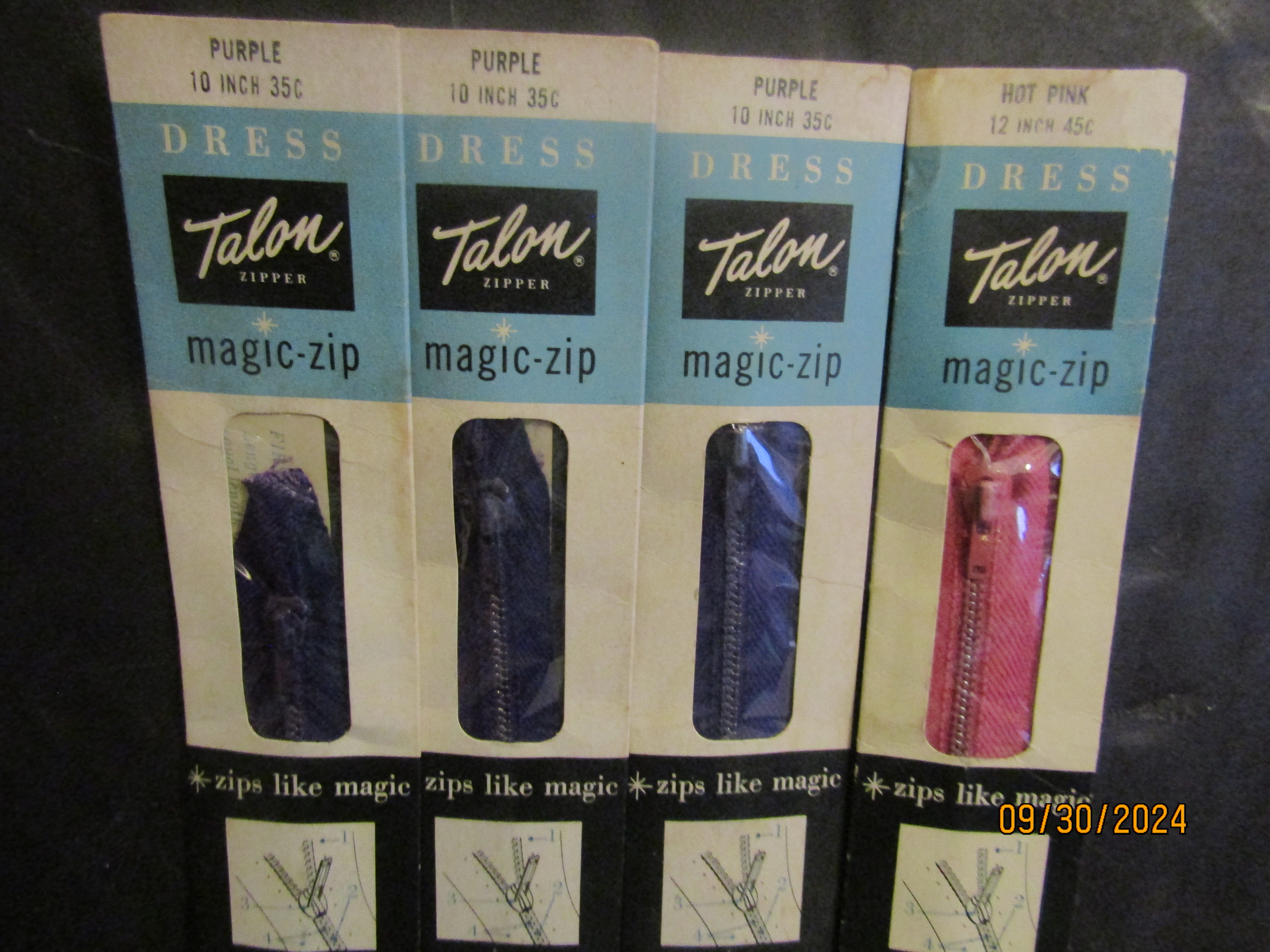Talon Purple/Hot Pink Magic-Zip Dress Zipper Set