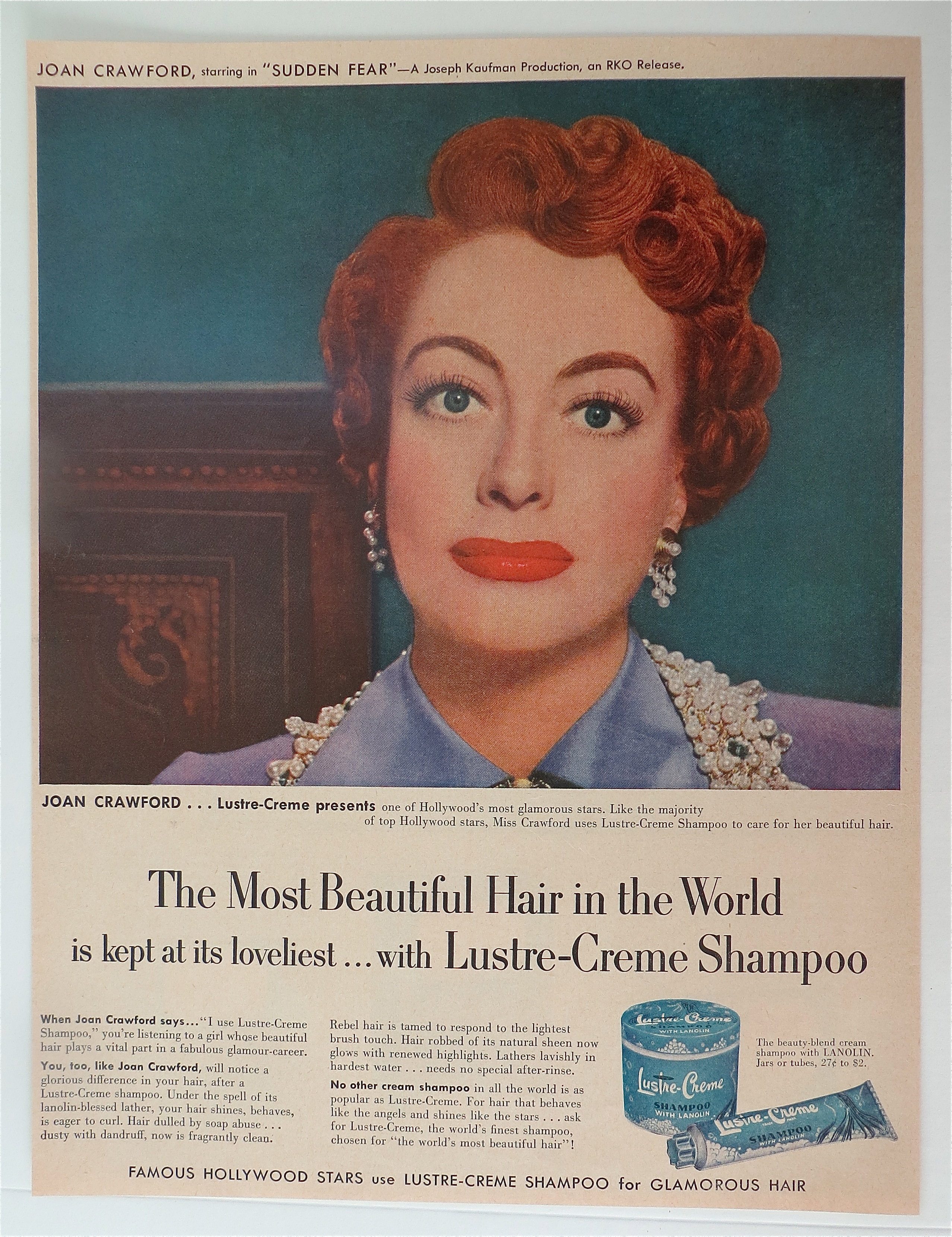 1952 Lustre Creme Shampoo with Joan Crawford
