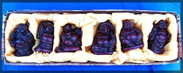 Buddha Statues - Tibetan Laughing Buddhas - set of 6