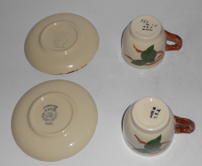 VINTAGE Franciscan Pottery U.S.A. Apple Demitasse Cup & Saucer Set - MINT