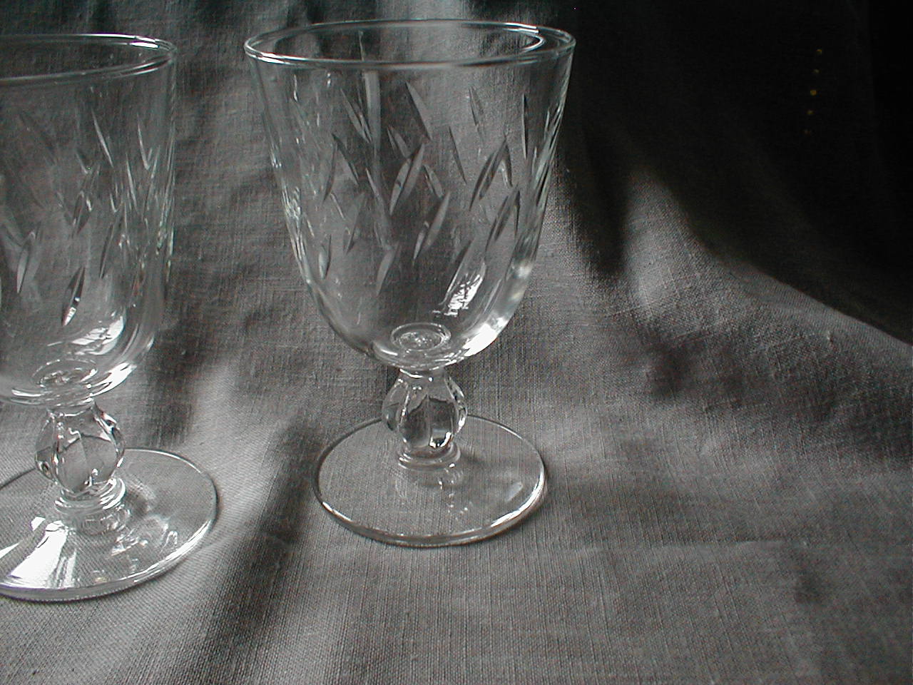 Etched Crystal Wine Glasses