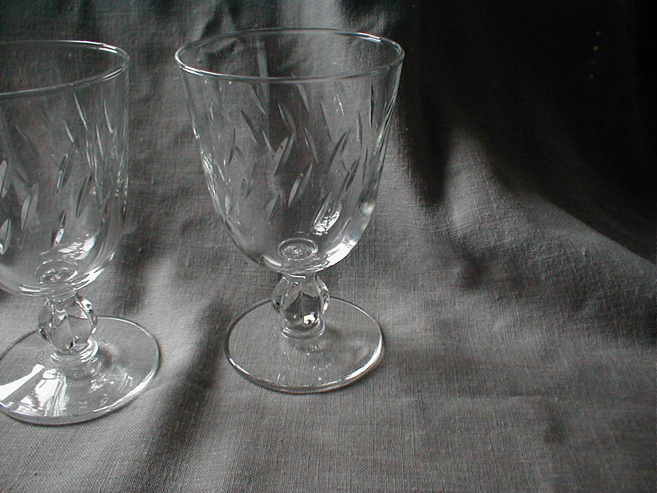 Etched Crystal Wine Glasses