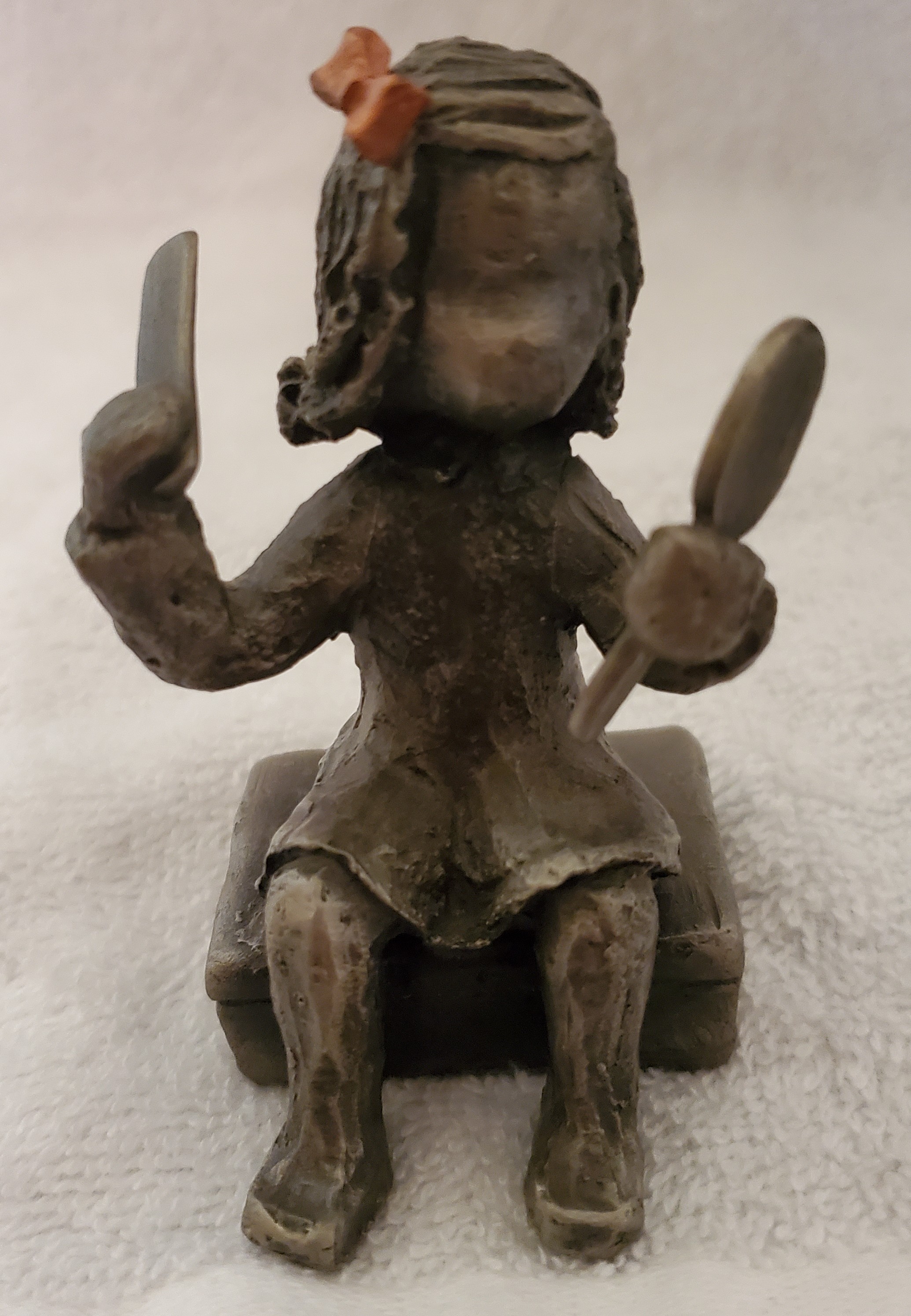 Hudson Pewter Walli Ortman Girl on Suitcase