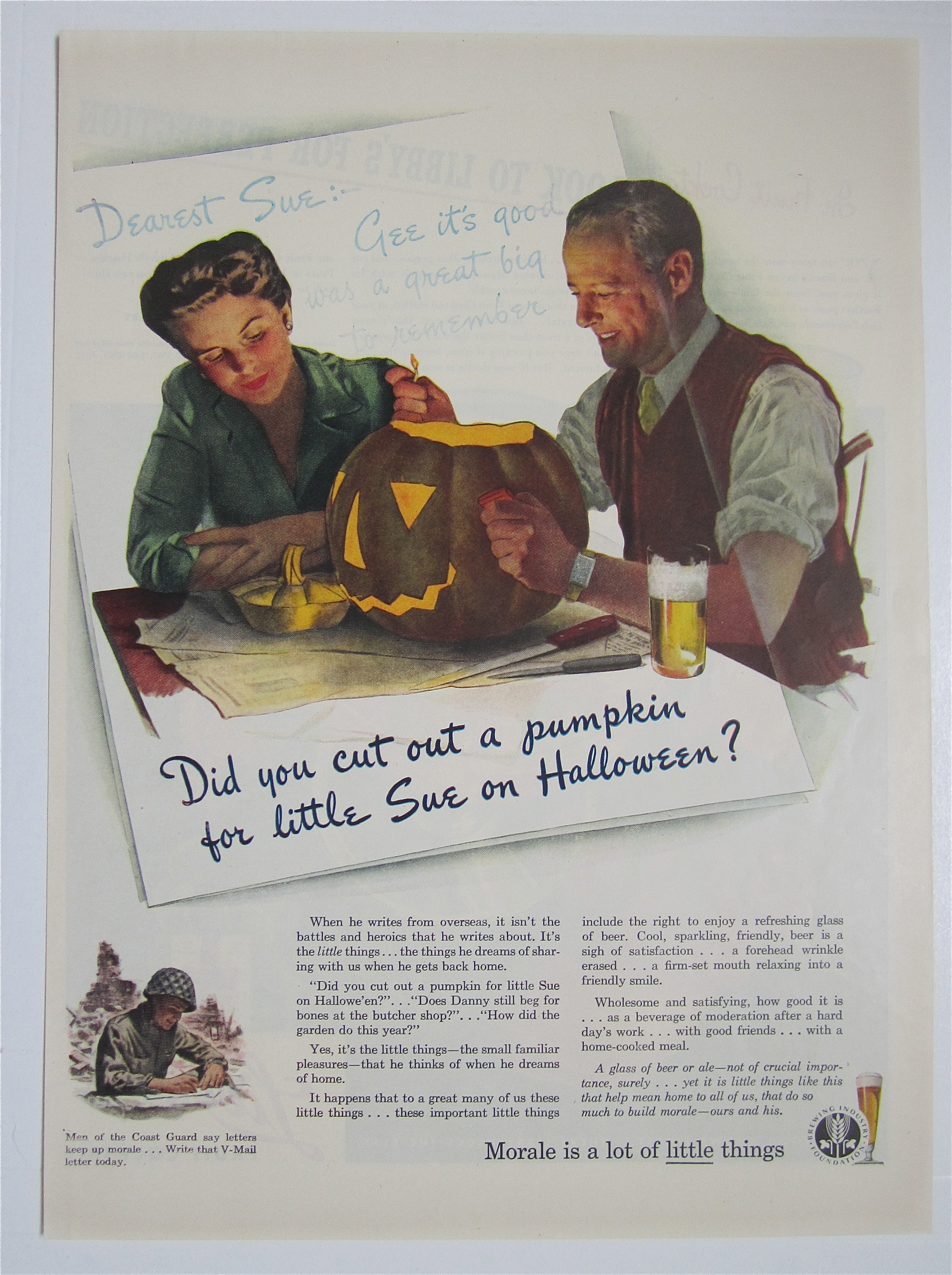 1944 Brewing Industry Foundation w/Man, Woman & Pumpkin