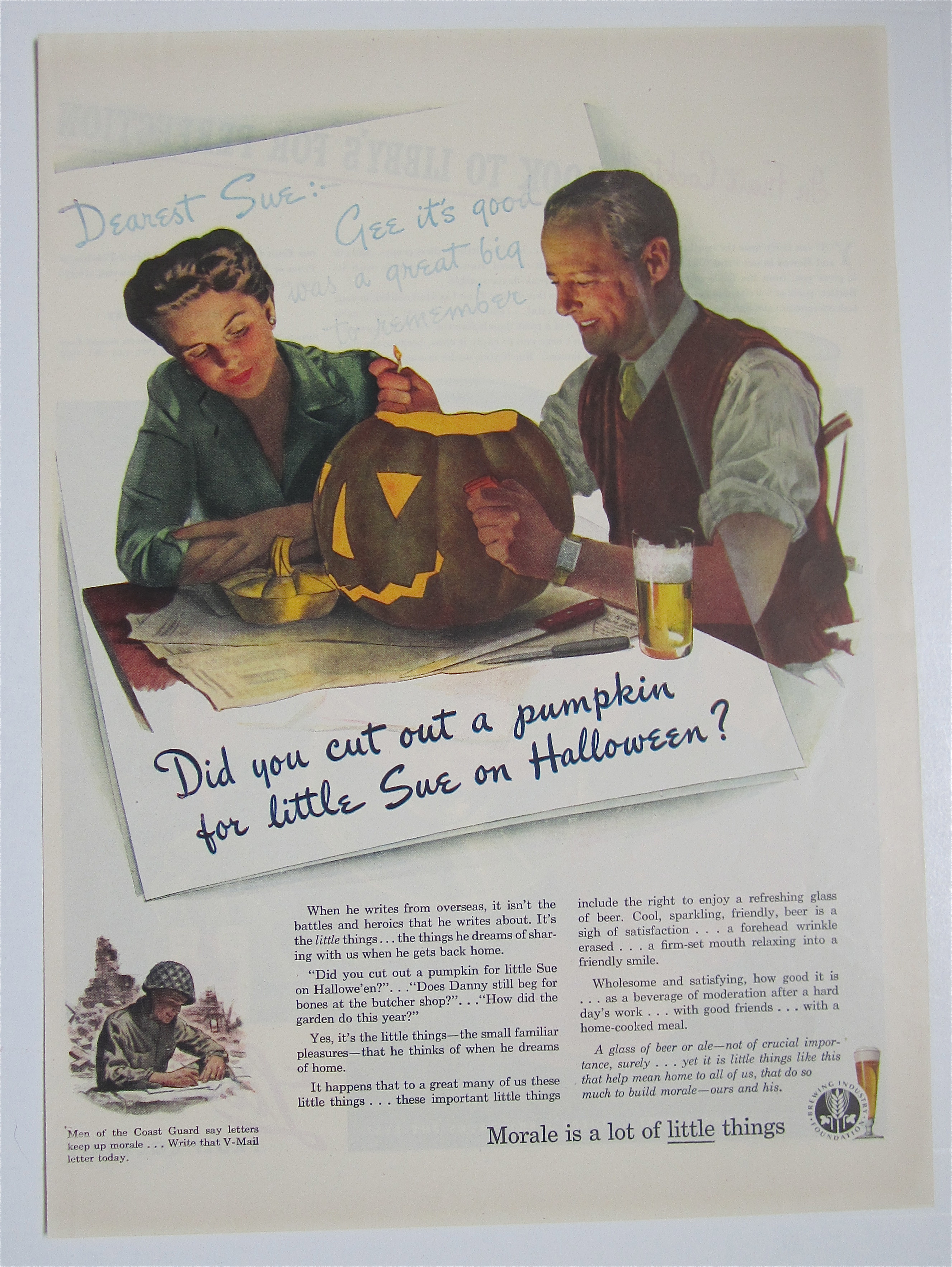 1944 Brewing Industry Foundation w/Man, Woman & Pumpkin