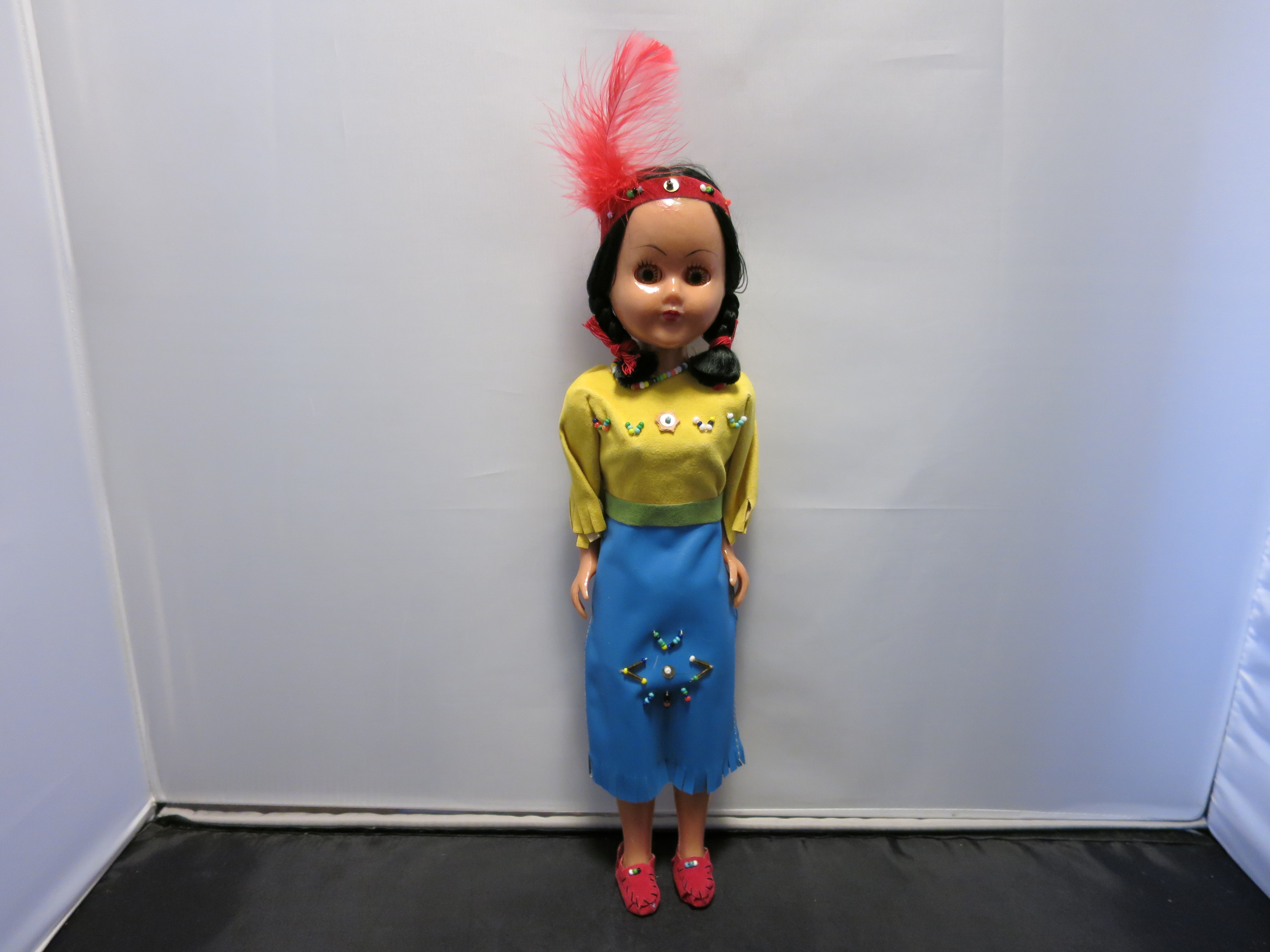 Native American Girl Doll Hard Plastic Sleep Eye
