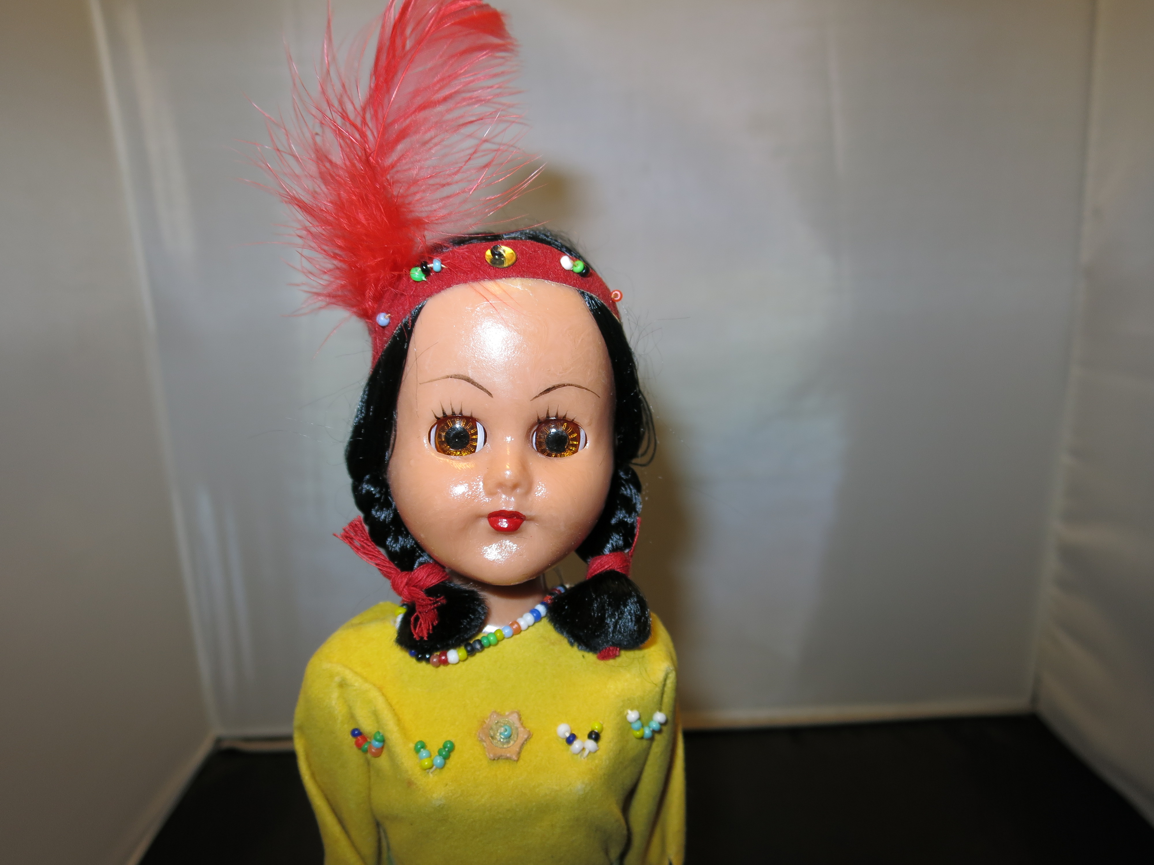 Native American Girl Doll Hard Plastic Sleep Eye