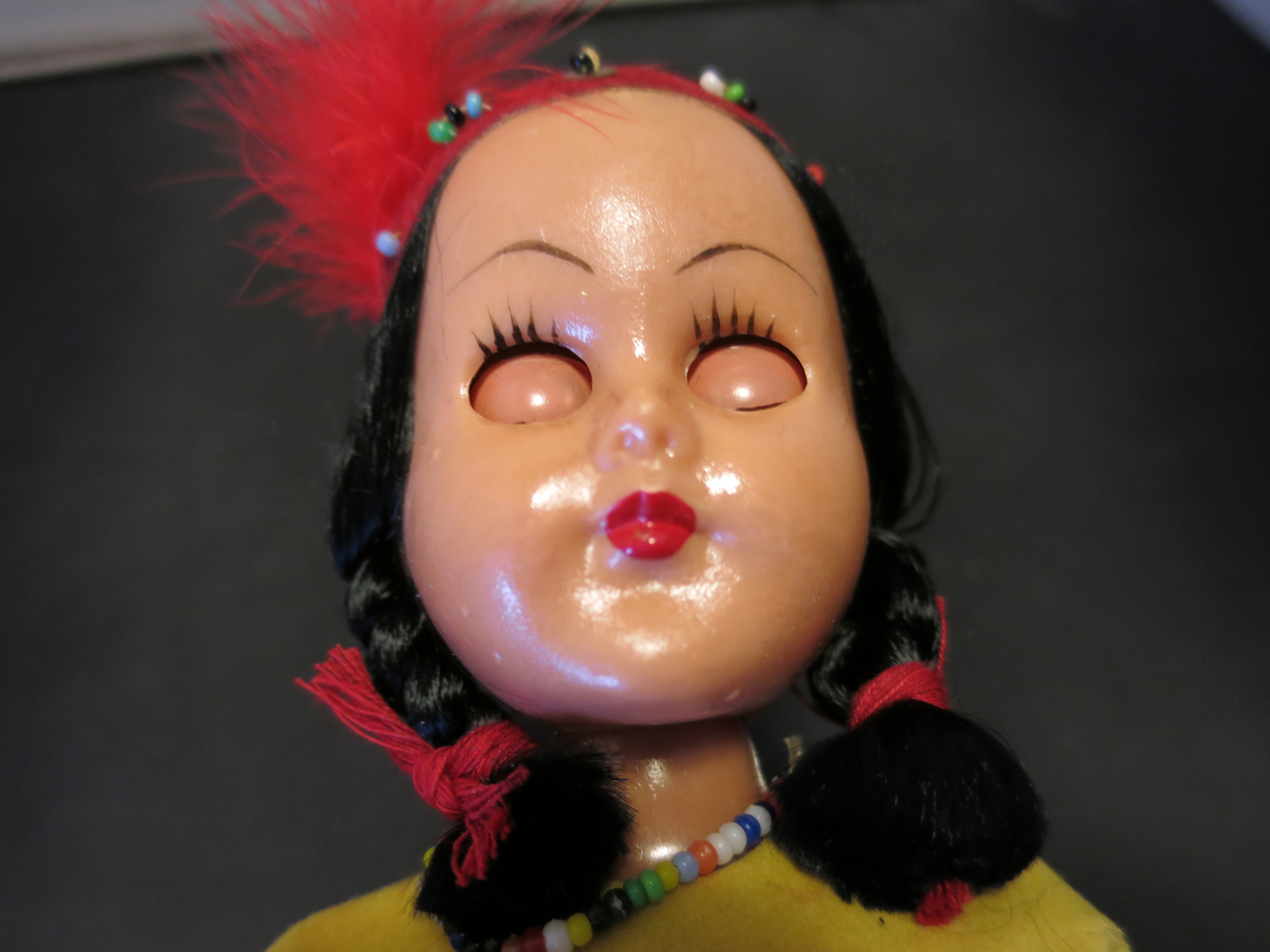 Native American Girl Doll Hard Plastic Sleep Eye