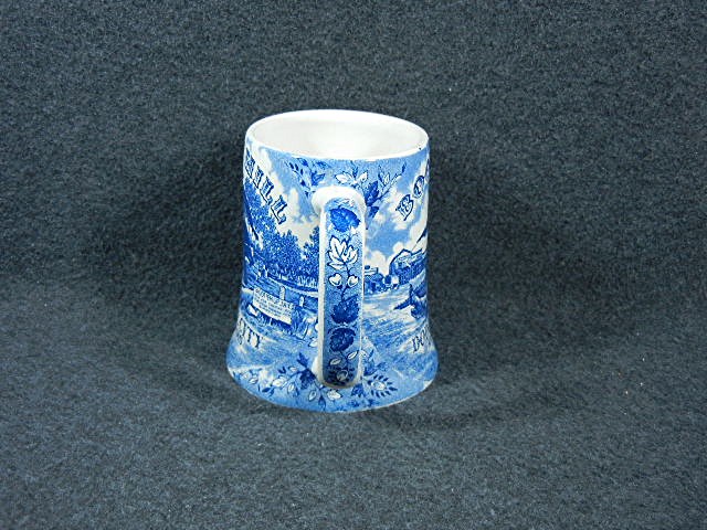 Boot Hill Mug Blue Transfer Ware by Staffordshire Ware