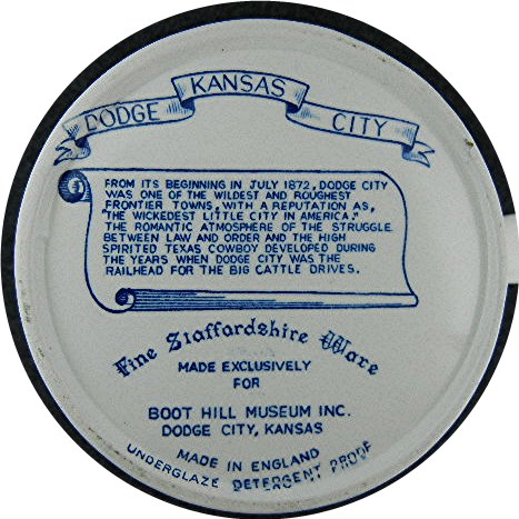 Boot Hill Mug Blue Transfer Ware by Staffordshire Ware