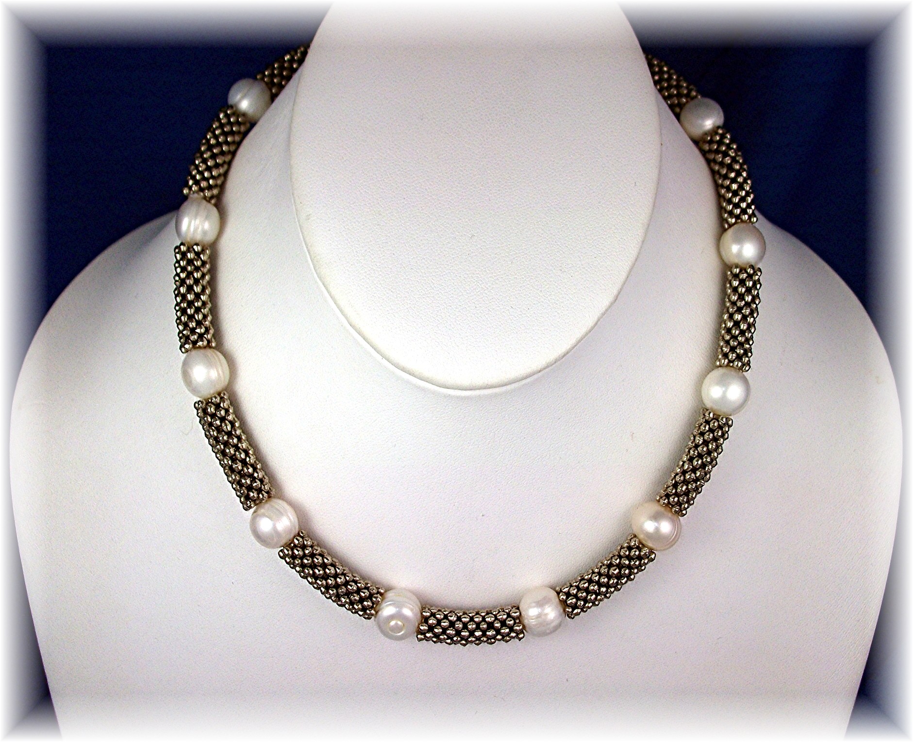 Necklace Sterling Silver Freshwater Pearl Toggle Clasp