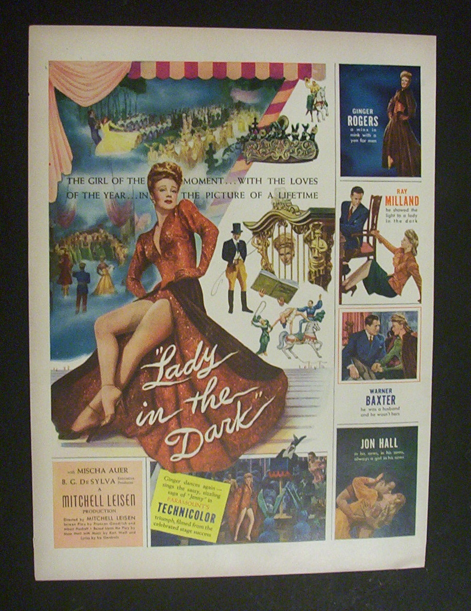 1944  Movie  Ad  for  Lady  In  The  Dark