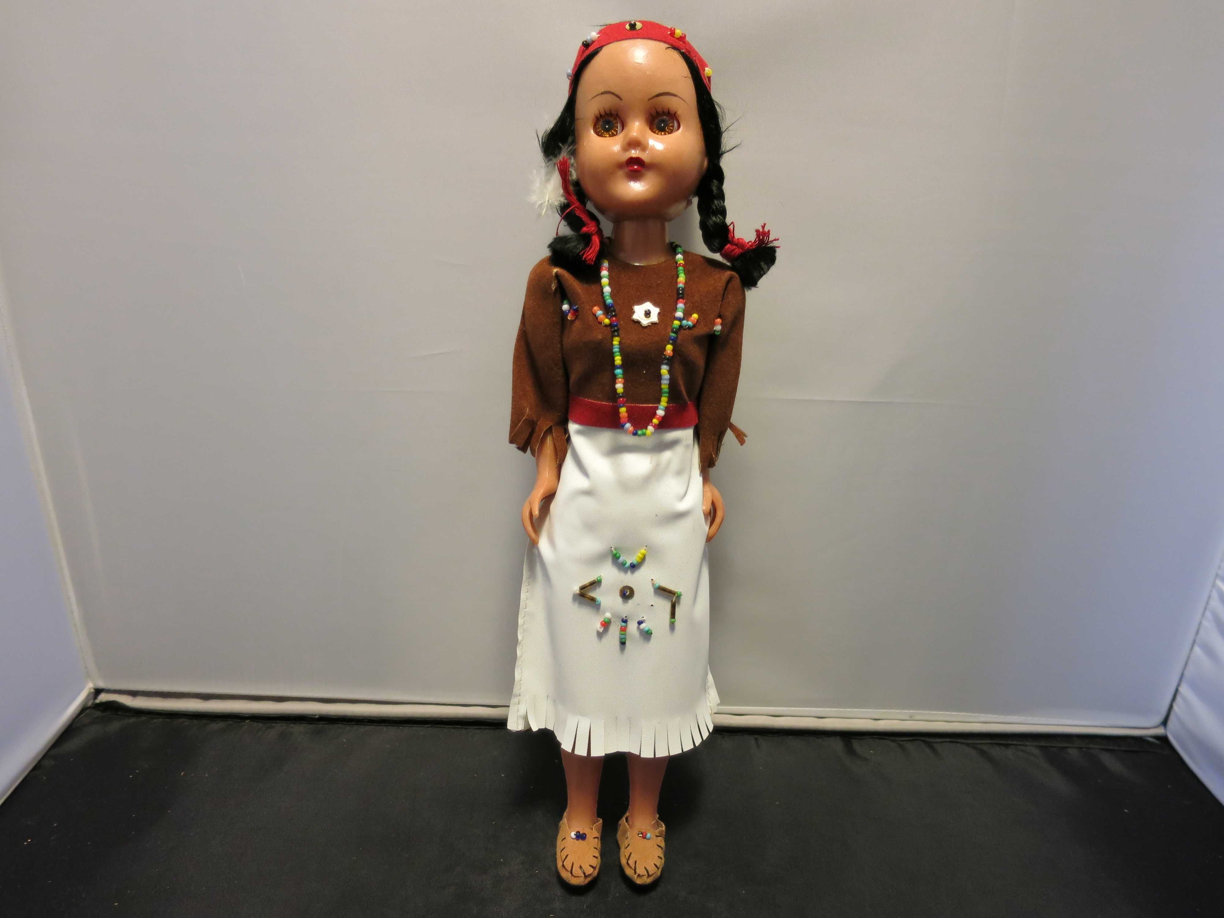 Native American Girl Doll Hard Plastic Sleep Eye