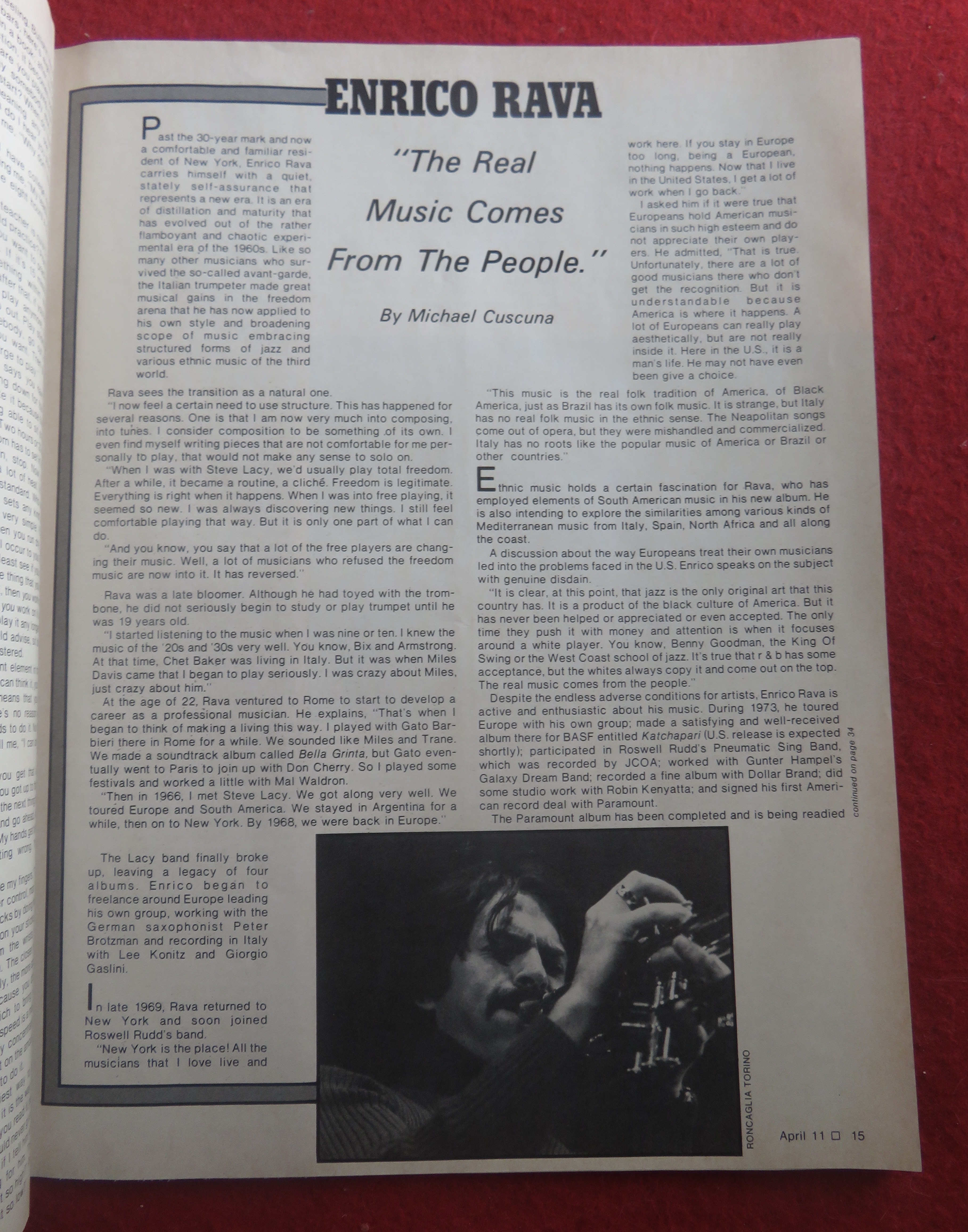 Down Beat Magazine April 11, 1974 Buddy Talks Buddy
