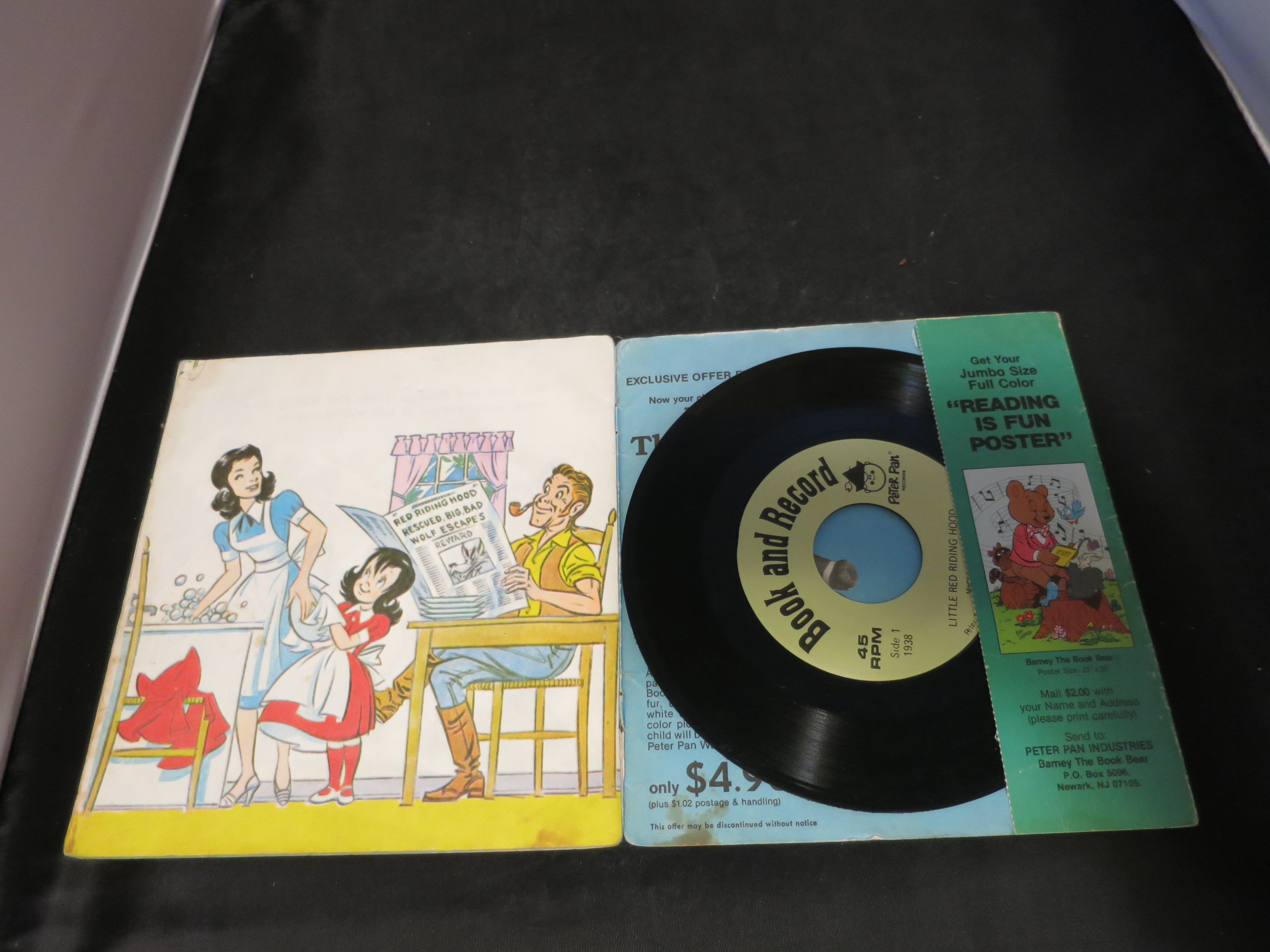 Little Red Riding Hood Book and Record 45 RPM Peter Pan