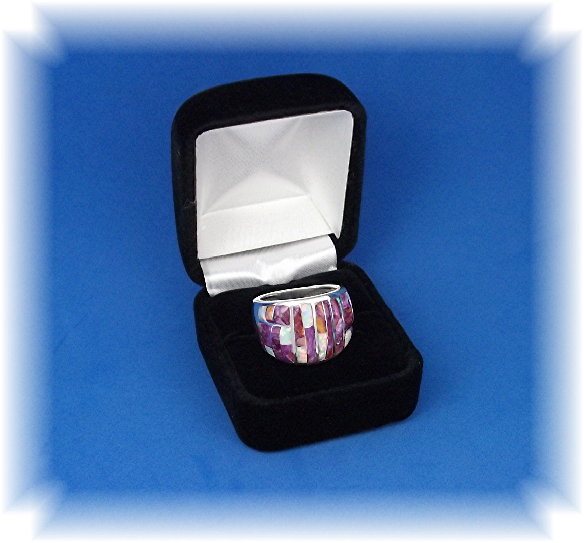 Opal Charoite Sterling Silver Inlays Designer GL