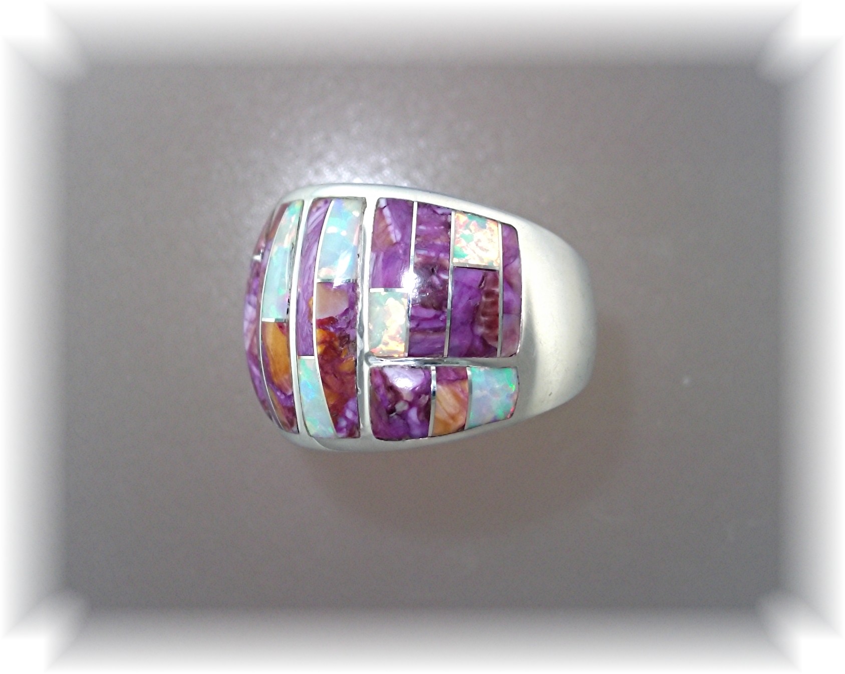 Opal Charoite Sterling Silver Inlays Designer GL