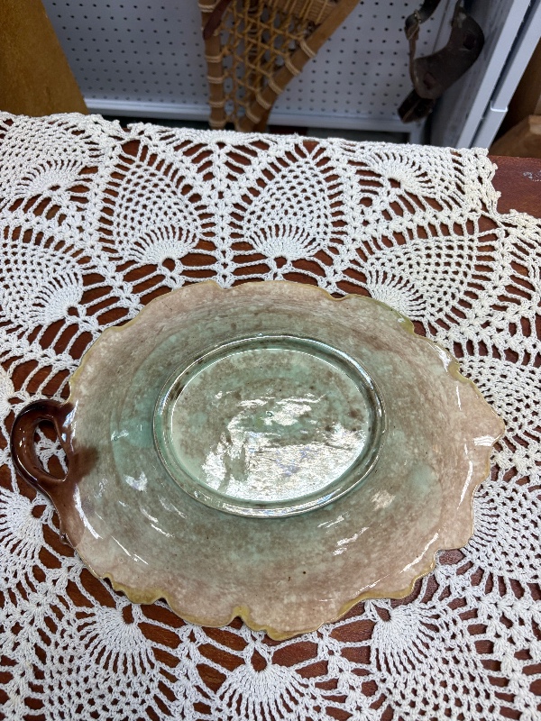 Victorian Minton English Majolica Oak Leave and Acron Bread Tray Dish