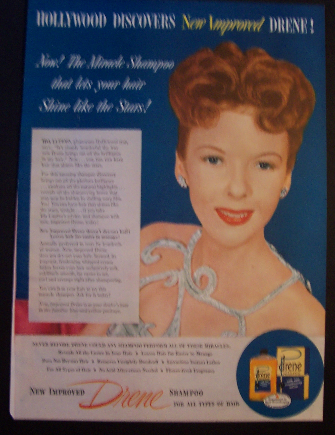 1947  Drene  Shampoo with  Ida  Lupino