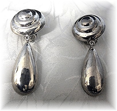 2 Inch Long Sterling Silver Dangly Earrings
