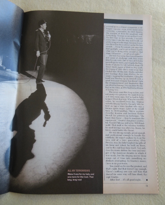 Time Magazine May 25, 1998 Francis Albert Sinatra (1915-1998)
