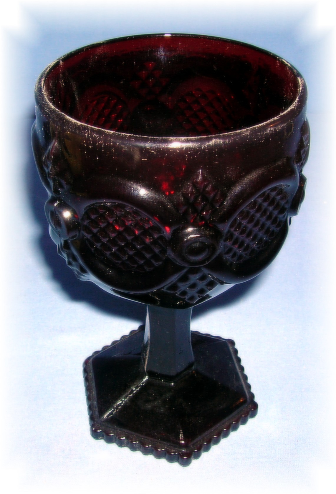 Avon 6 Inch Deep Red Cape Cod Wine Goblets