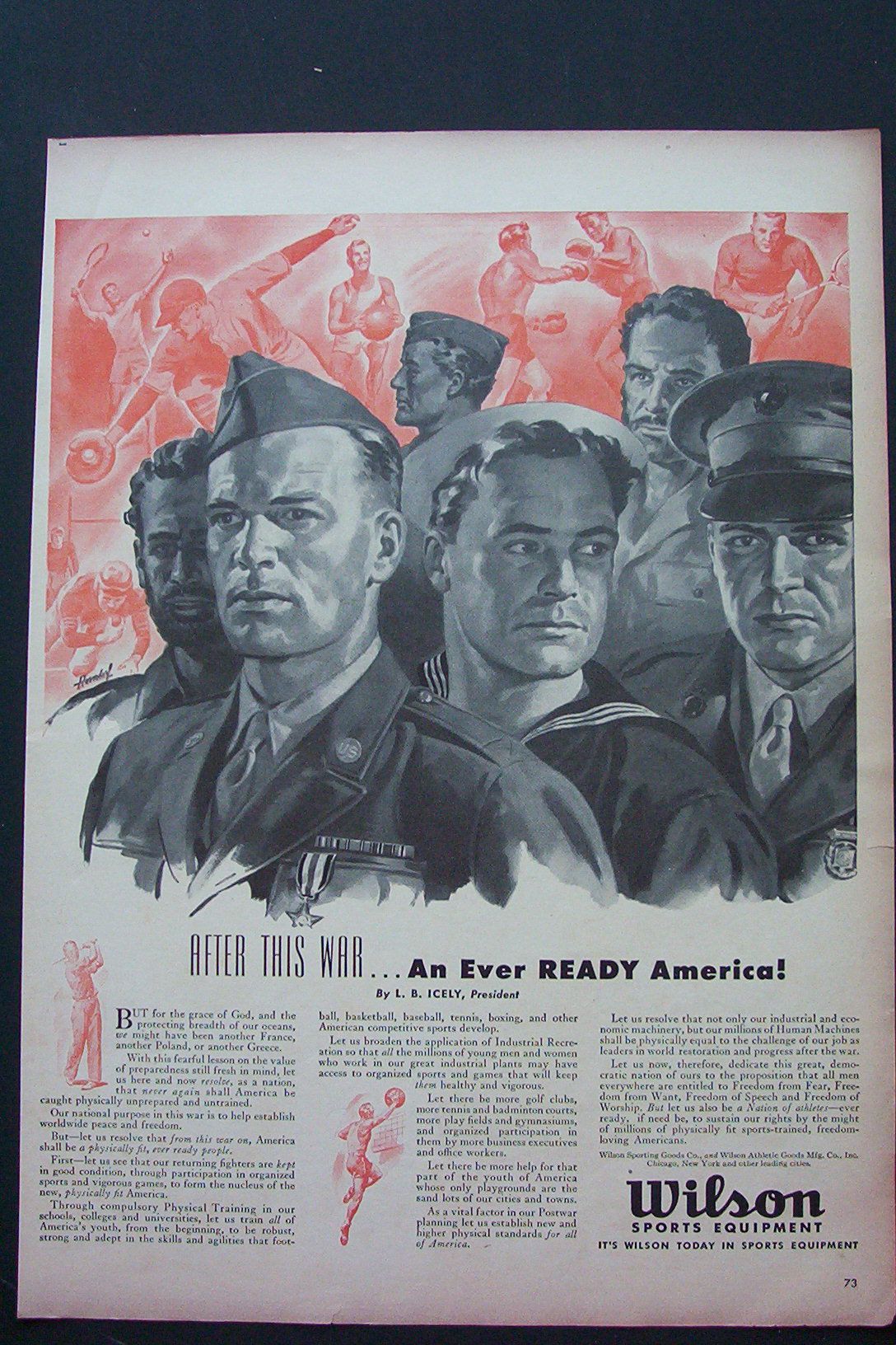1943 Wilson Sports Equipment with Different Service Men
