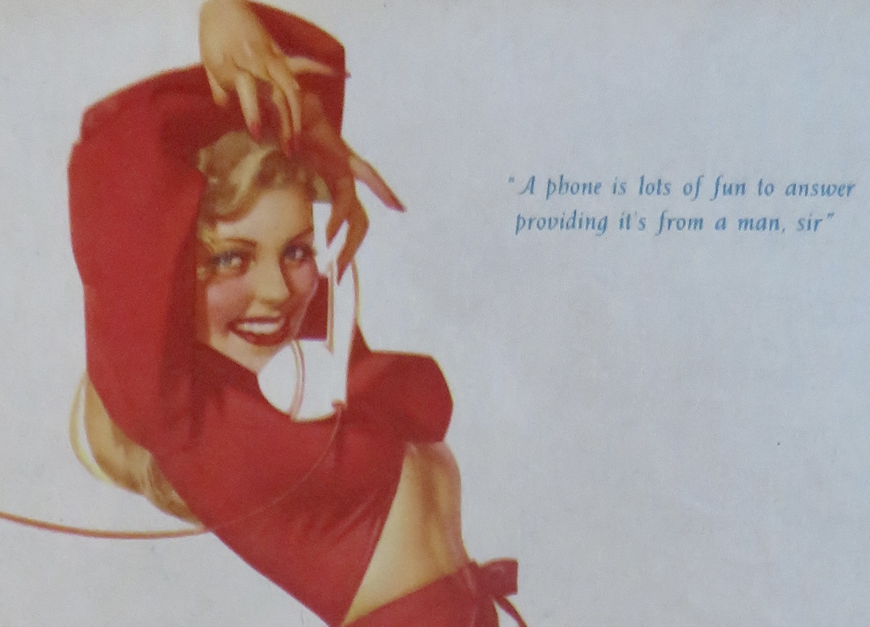 1940's Sexy George Petty Girl Pin Up Girl In Red