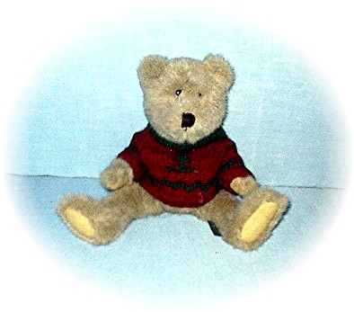 1985-94 Red and Green Sweater Clad Teddy Bear