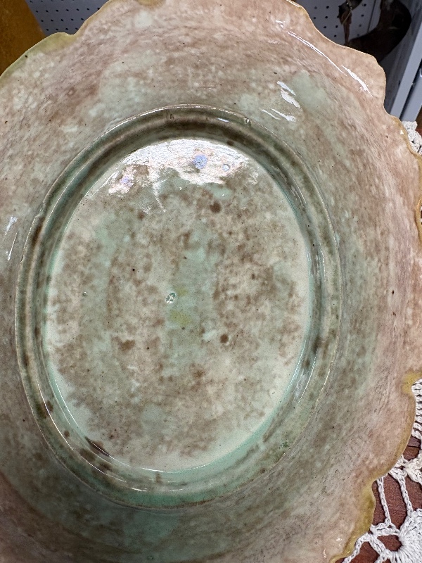 Victorian Minton English Majolica Oak Leave and Acron Bread Tray Dish