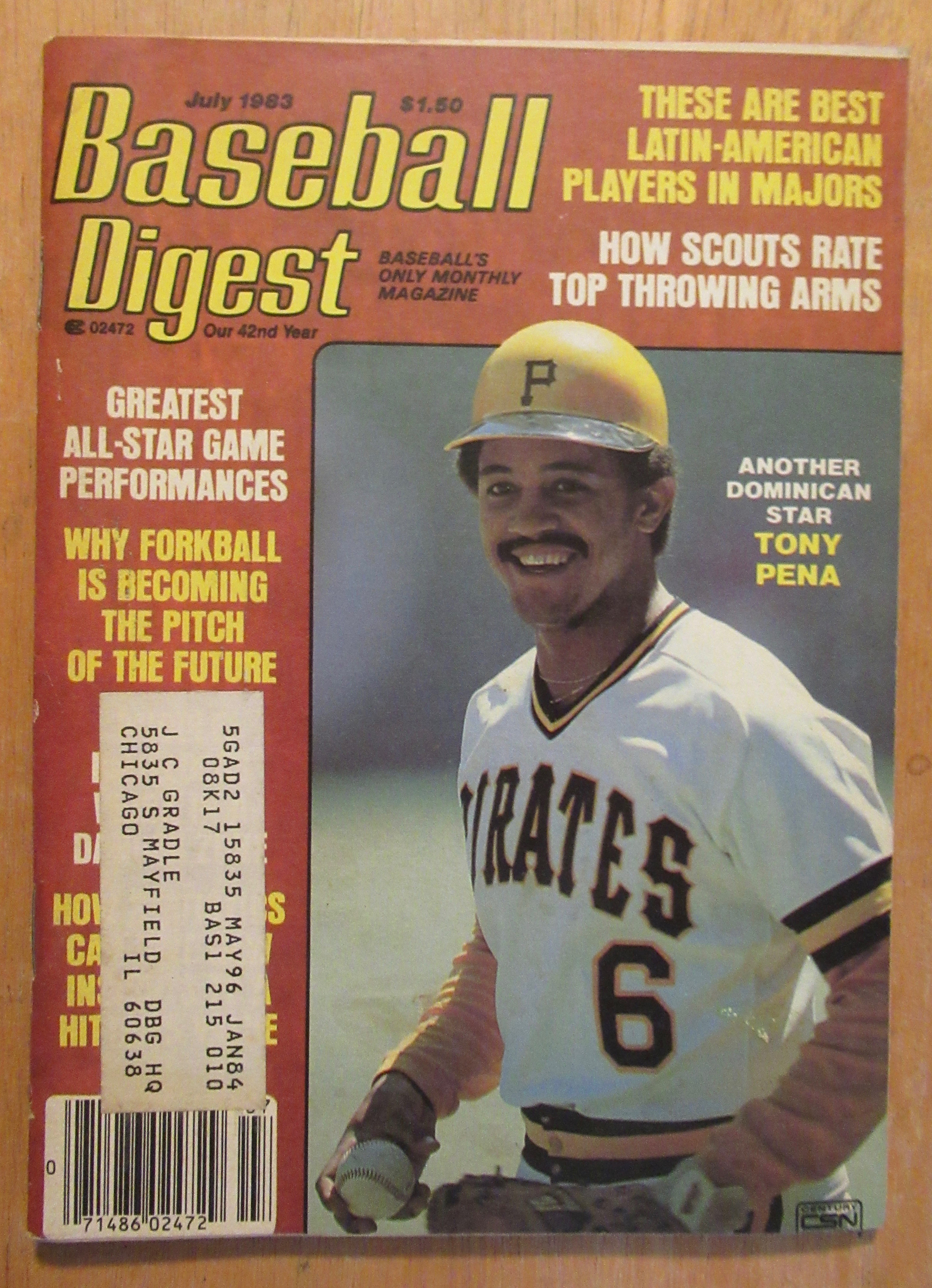 Baseball Digest Magazine July 1983 Tony Pena