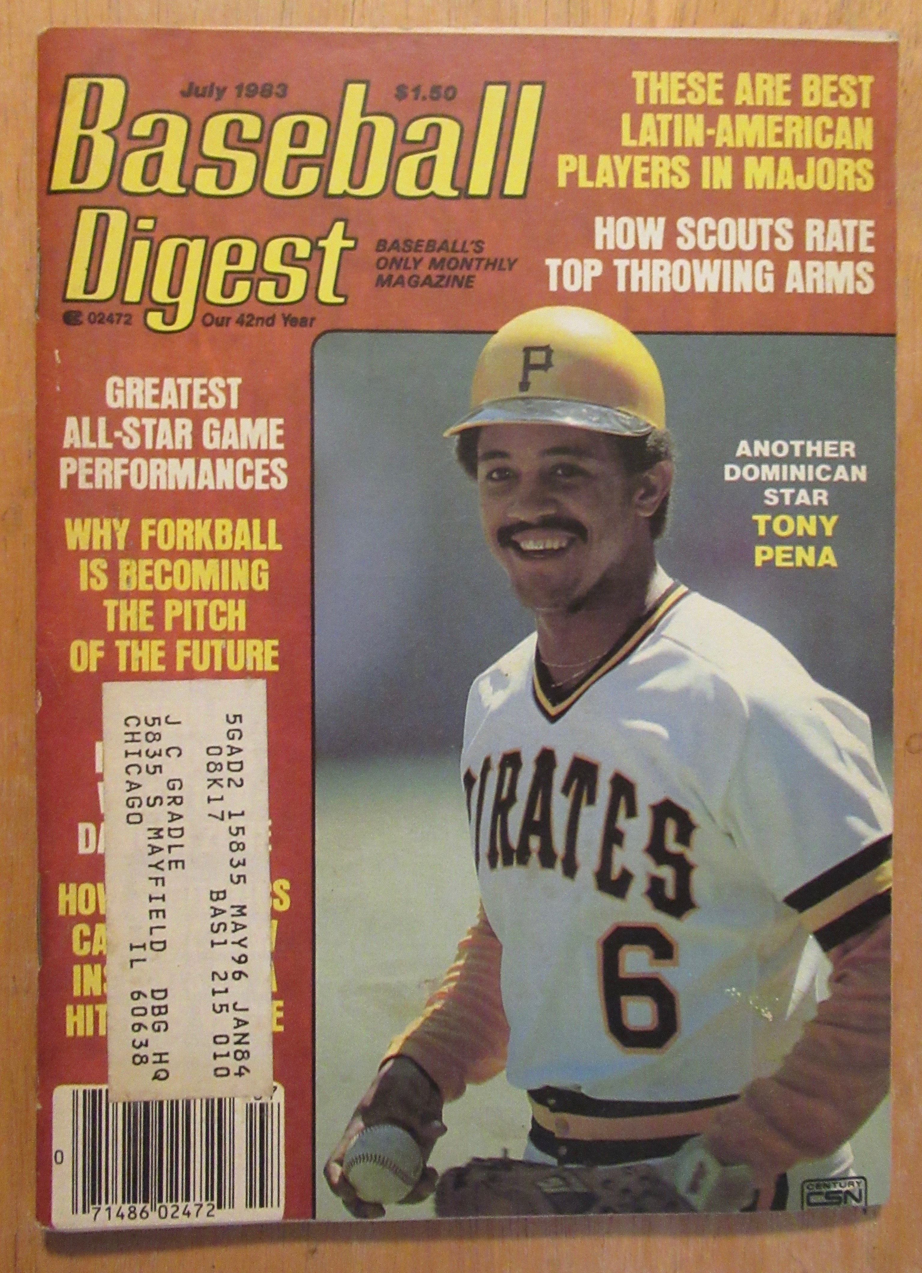 Baseball Digest Magazine July 1983 Tony Pena