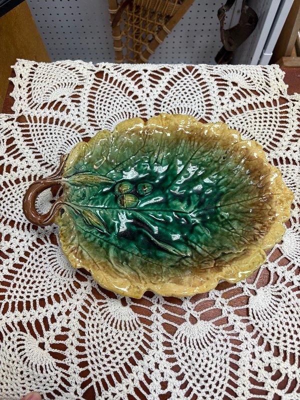 Victorian Minton English Majolica Oak Leave and Acron Bread Tray Dish