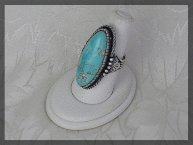Navajo Carico Lake Turquoise Ring Darren Livingston