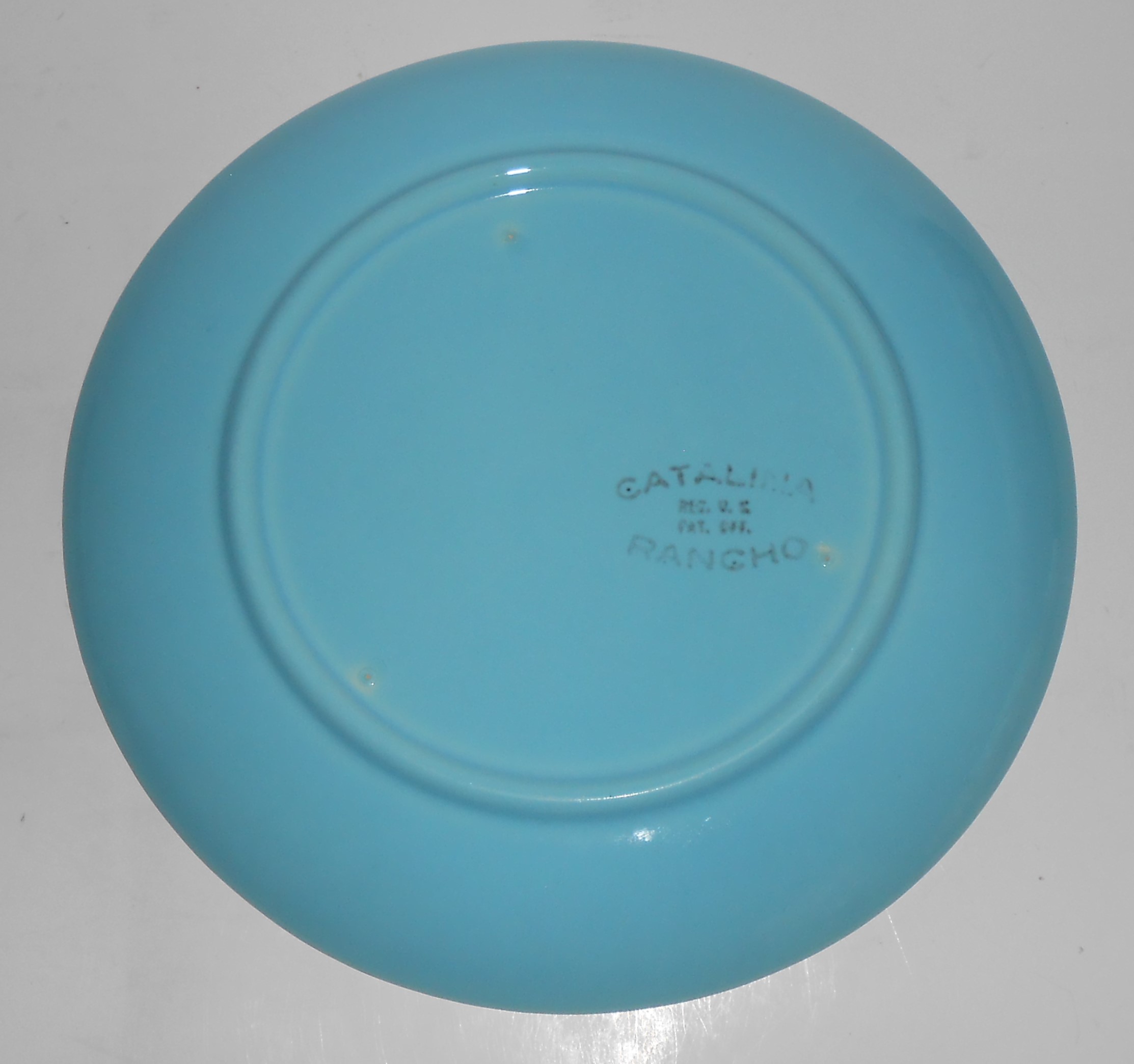 Catalina Pottery Rancho Ware Gloss Turquoise Dinner Pla