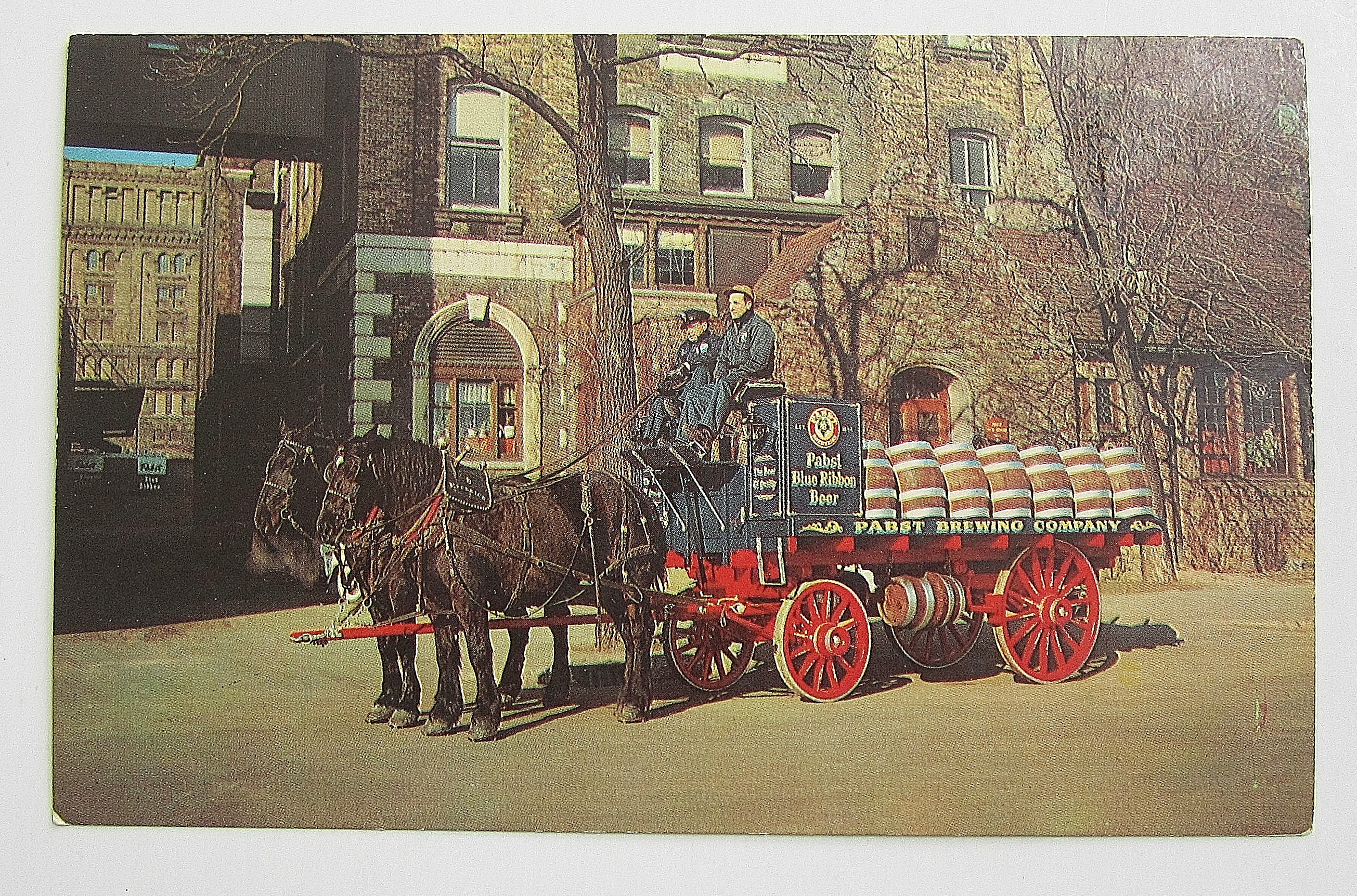 Pabst Brewing Company Wagon Delivering Beer Postcard