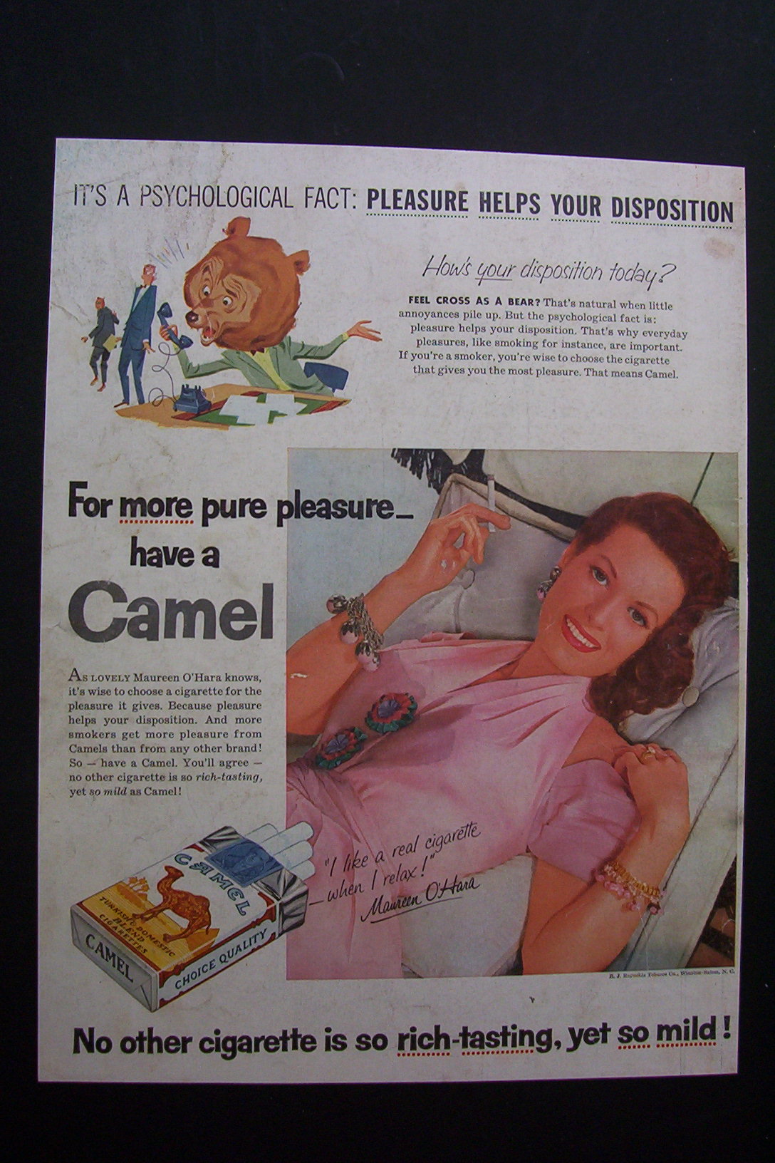 1955 Camel Cigarettes with Maureen O'Hara