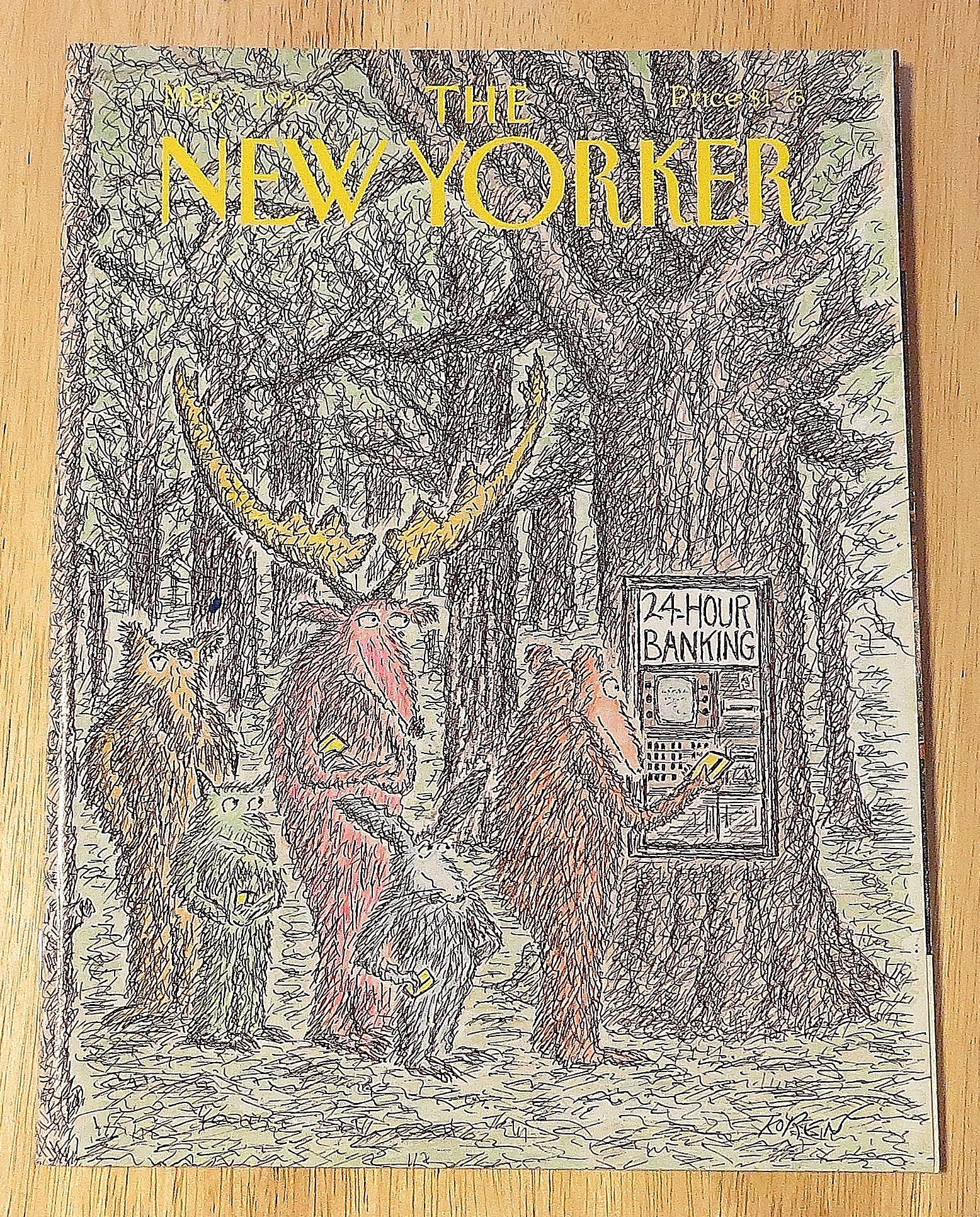 New Yorker Magazine May 7, 1990 Deer Using Atm