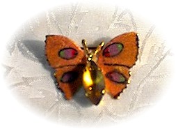 Pair Of Butterfly Brooch Pins WEST GERMANY