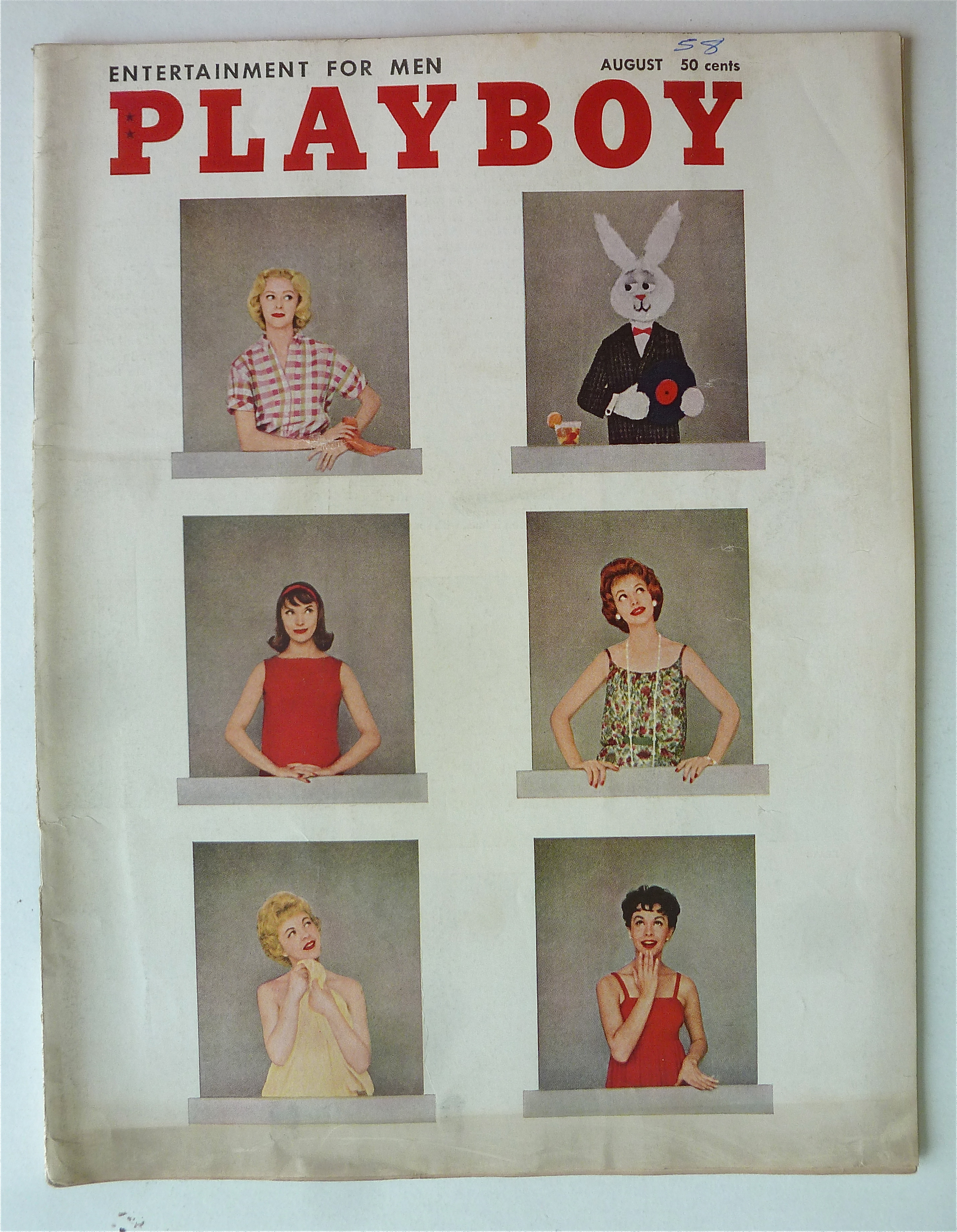 Playboy Magazine-August 1958-Myrna Weber