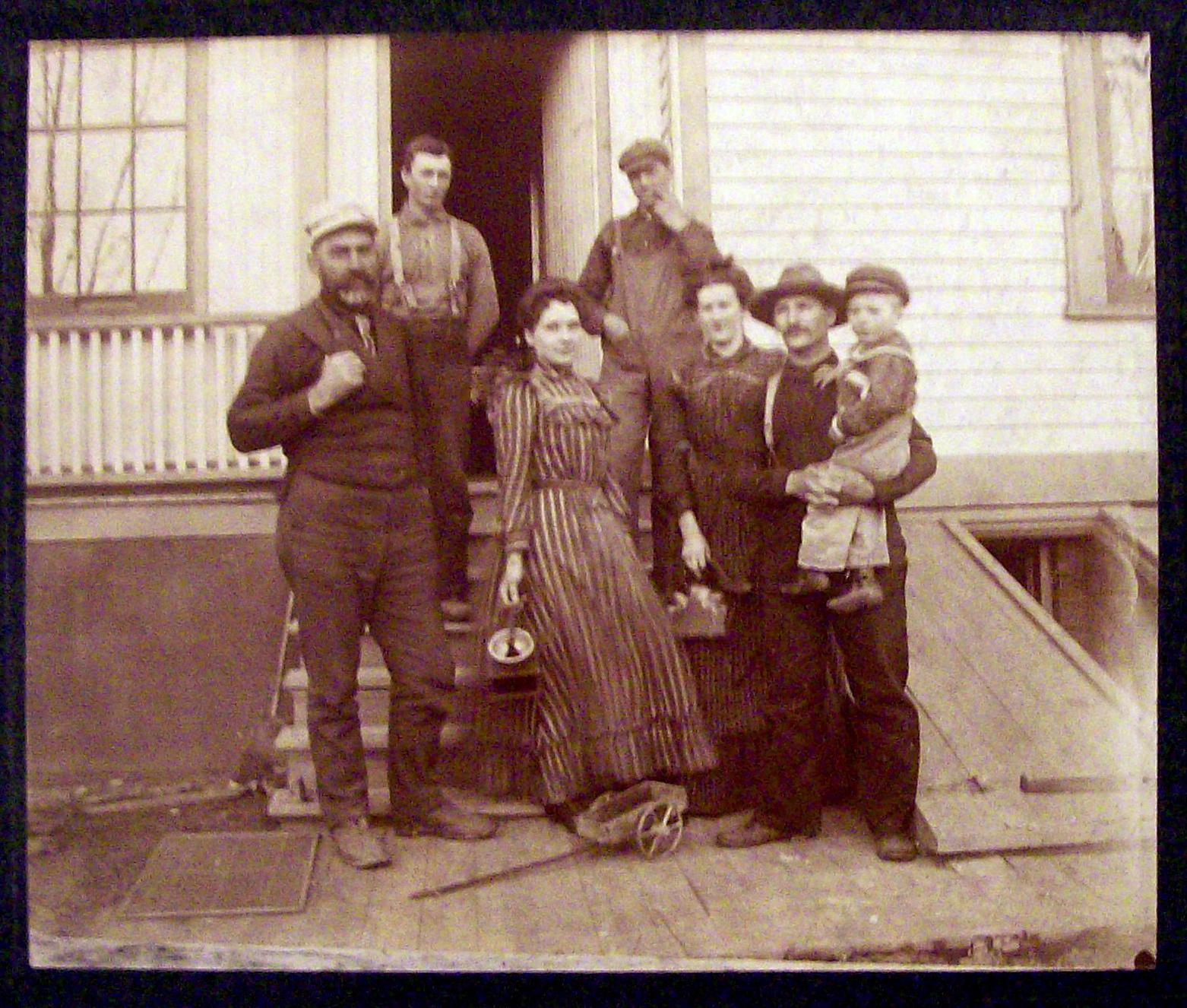 Working Class - Cabinet Photo of a Working Class Family