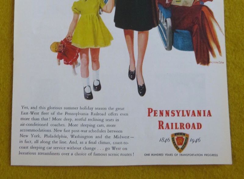 1946 Pennsylvania Railroad w/Woman Walking with Girl