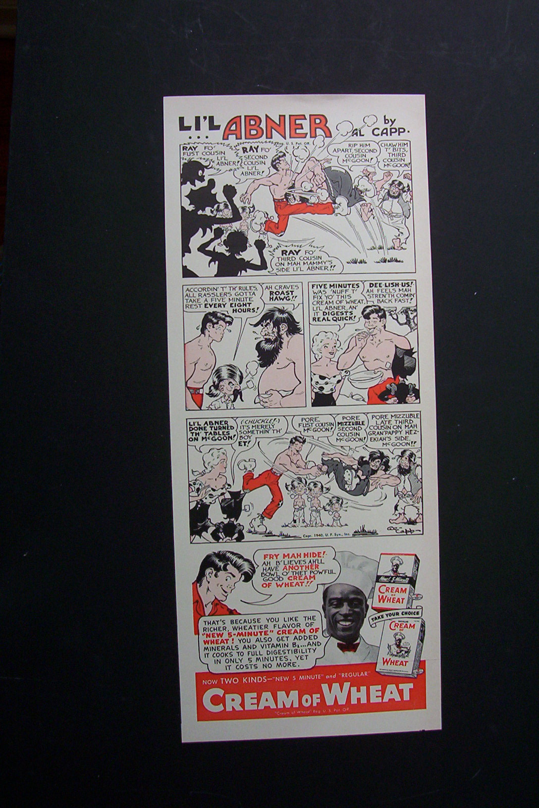 1940 Cream of Wheat with Lil' Abner By Al Capp