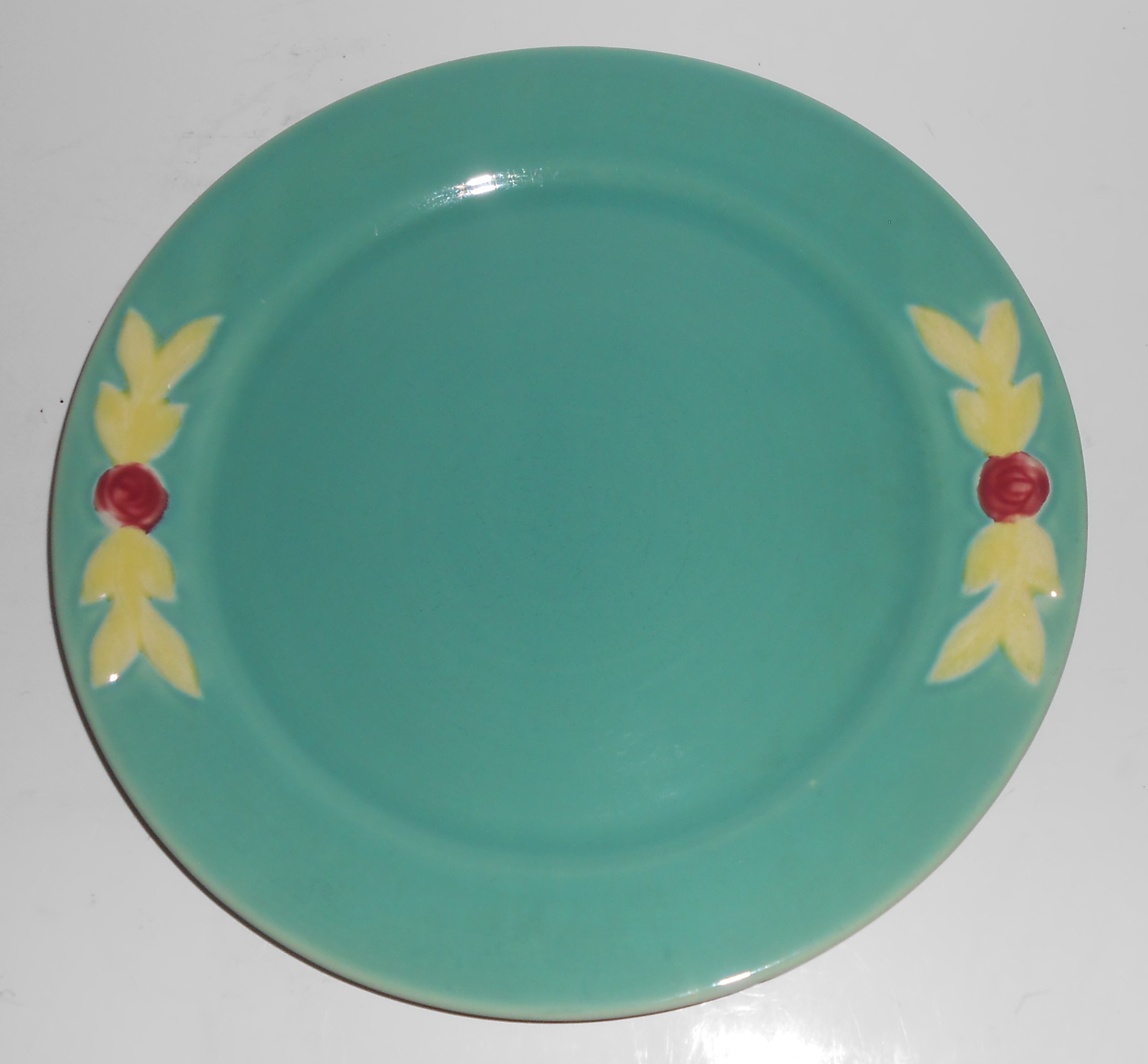 VINTAGE Coors Pottery Rosebud Early Green 9'' Plate #2
