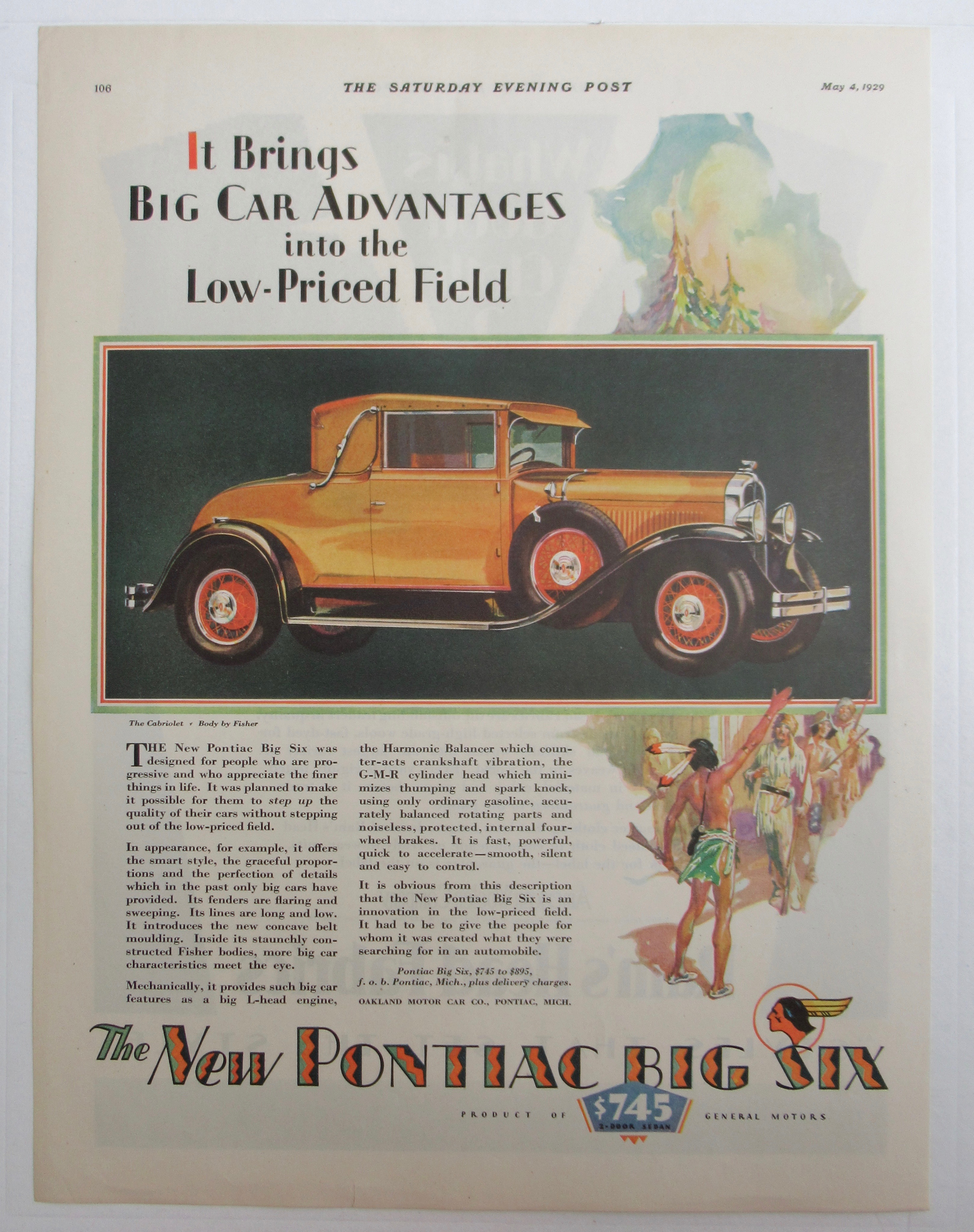 1929 Pontiac Automobiles with The Cabriolet