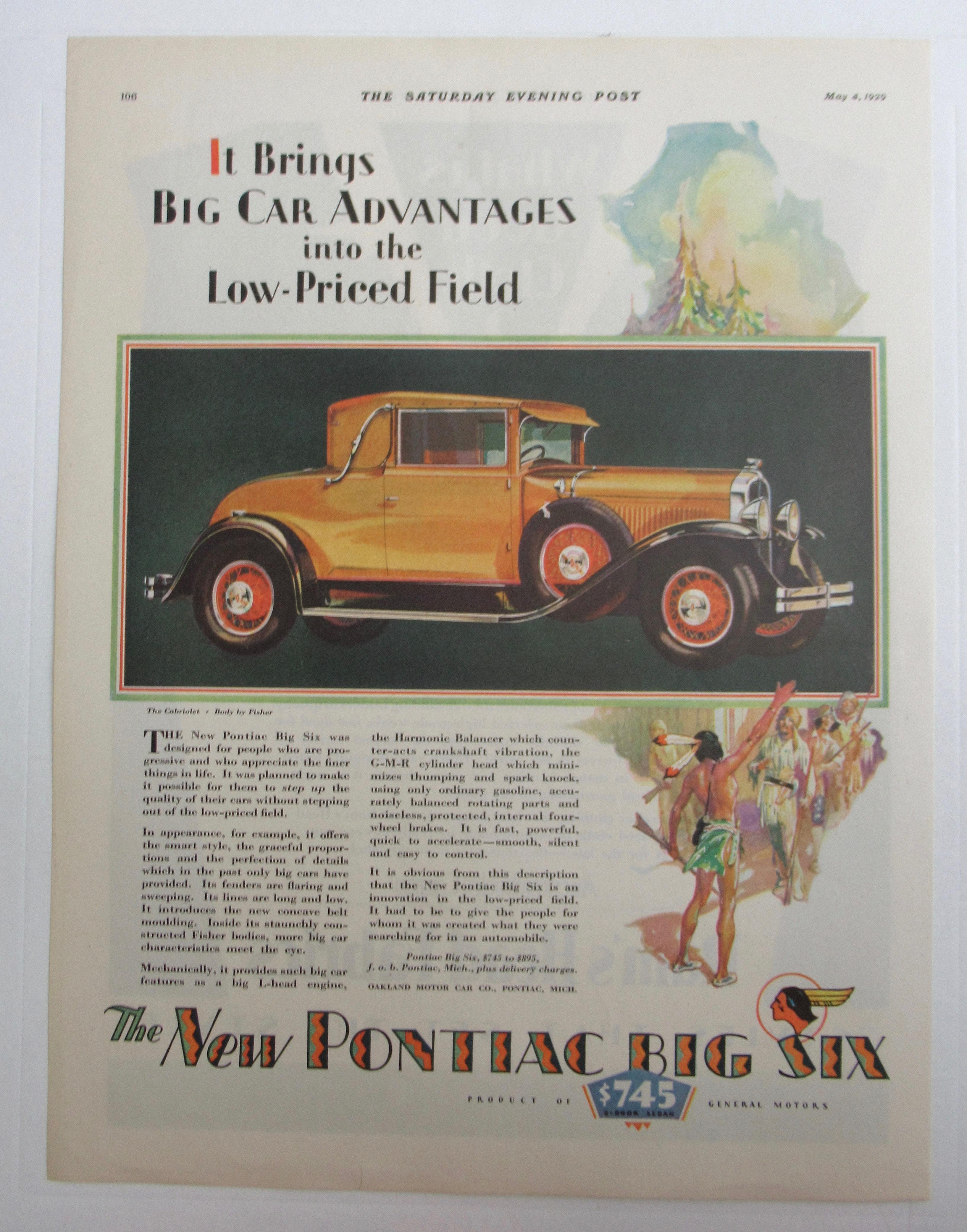 1929 Pontiac Automobiles with The Cabriolet