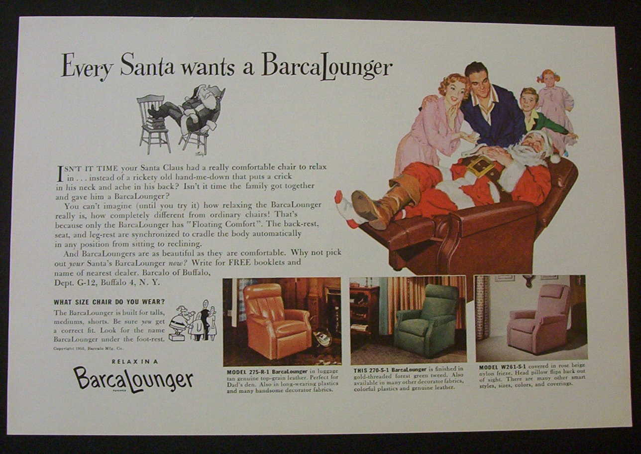 1955 Barcalounger with Santa Claus Sleeping